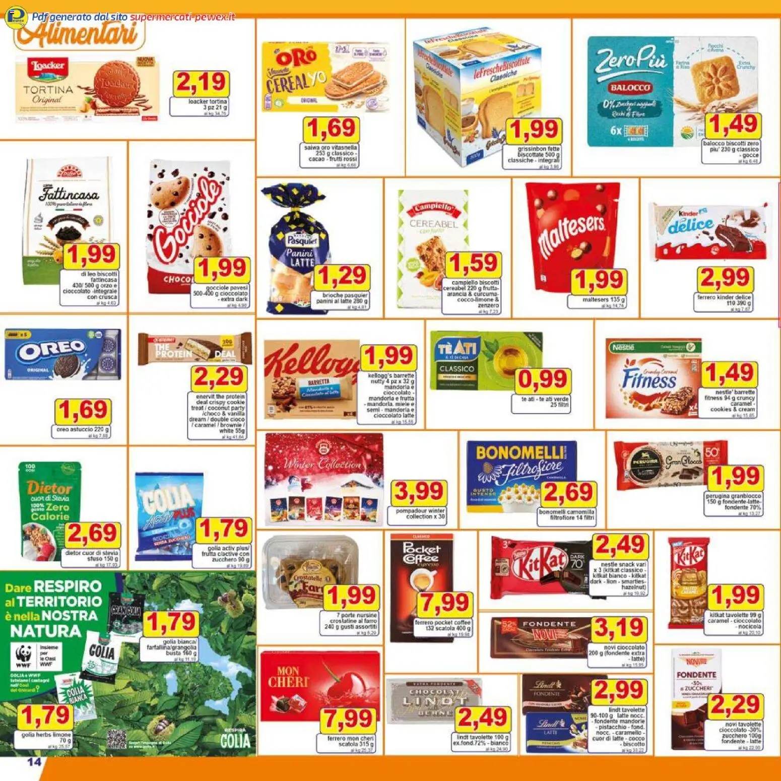 Volantino Pewex del 27.11.2025 | Pagina: 14 | Prodotti: Biscotti, The, Cacao, Scatola