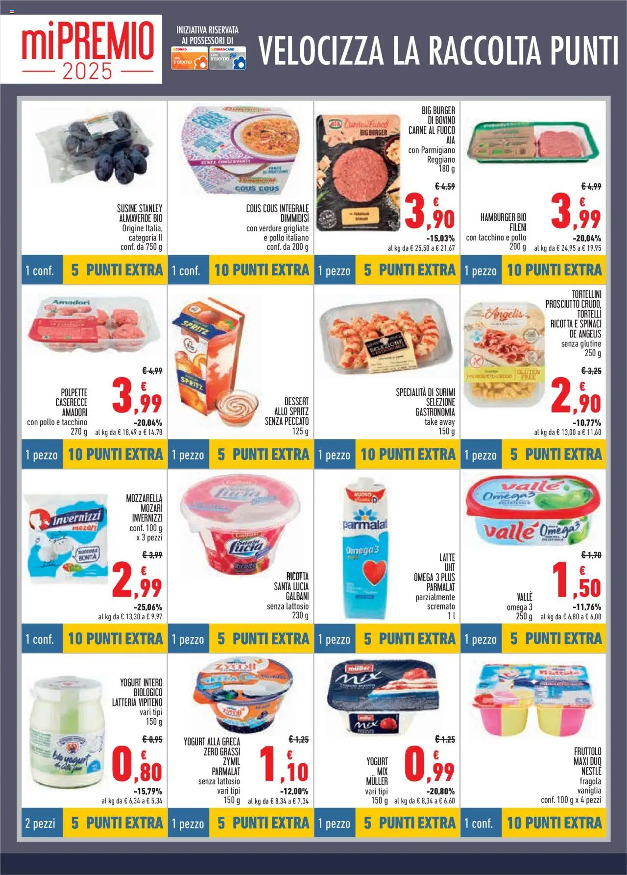 Volantino Conad del 14.08.2025 | Pagina: 4 | Prodotti: Yogurt, Surimi, Mozzarella, Susine