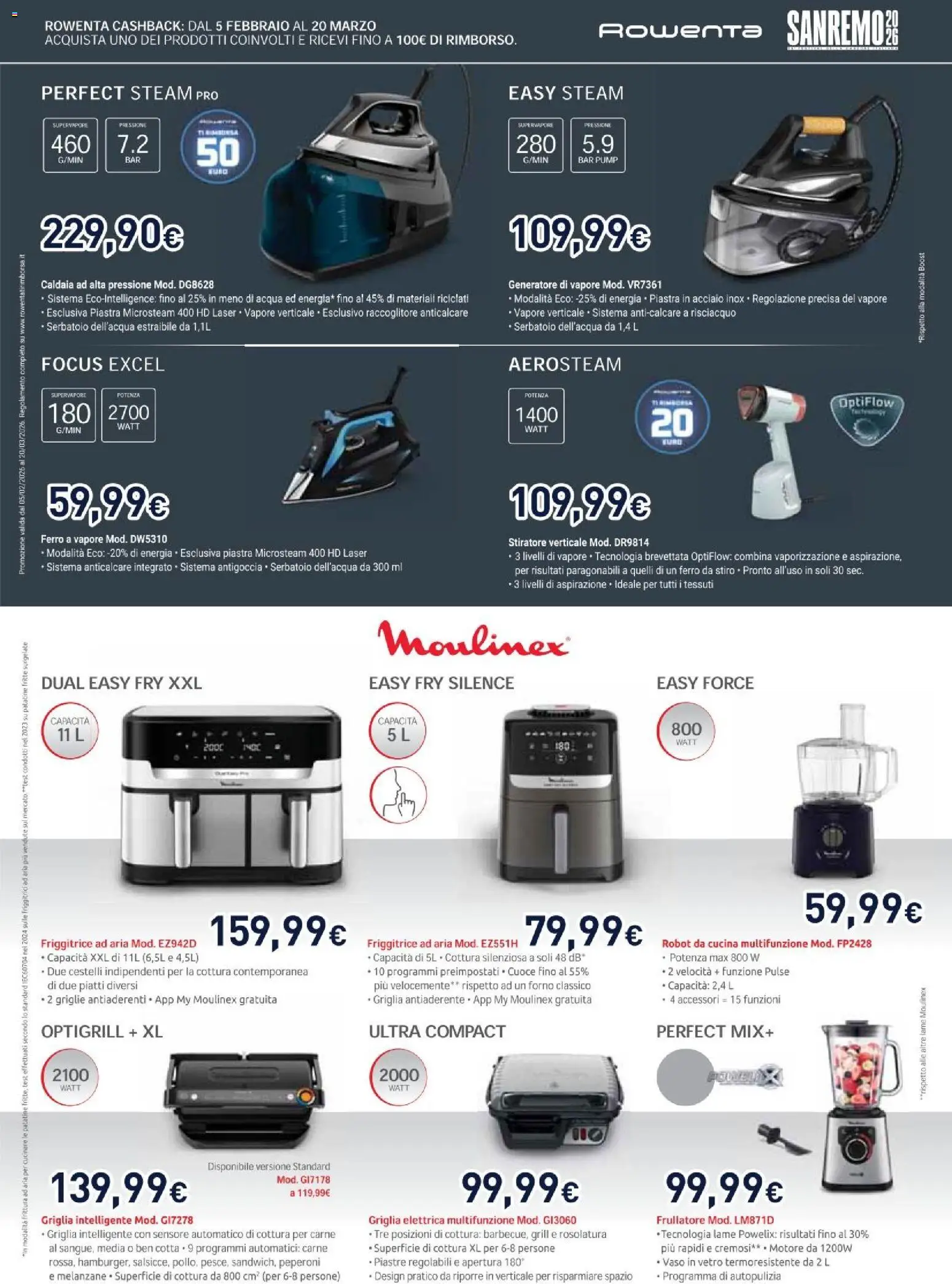 Volantino Unieuro del 13.02.2026 | Pagina: 31 | Prodotti: Friggitrice ad aria, Forno, Ferro da stiro, Vaso