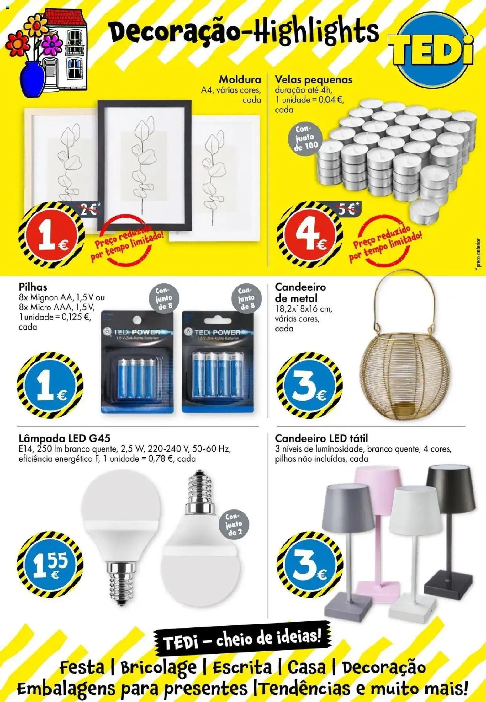 TEDi - Nova abertura │ válido de 20.03.2026 | Página: 12 | Produtos: Candeeiro, Moldura, Pilhas, Velas