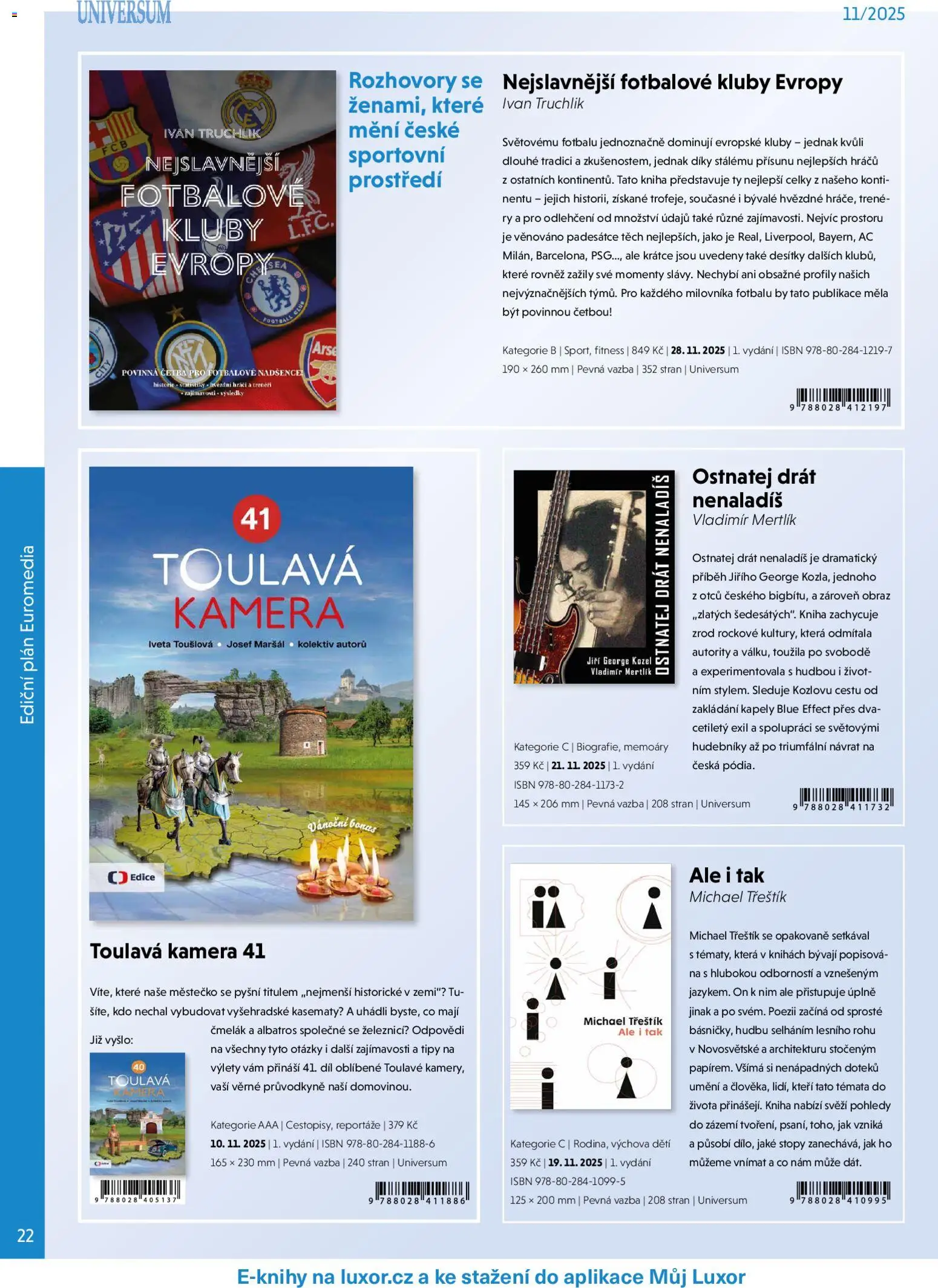 Knižní klub leták - listopad 2025 od 01.11.2025 | Strana: 22 | Produkty: Kniha, Kozel, Kamera, Obraz