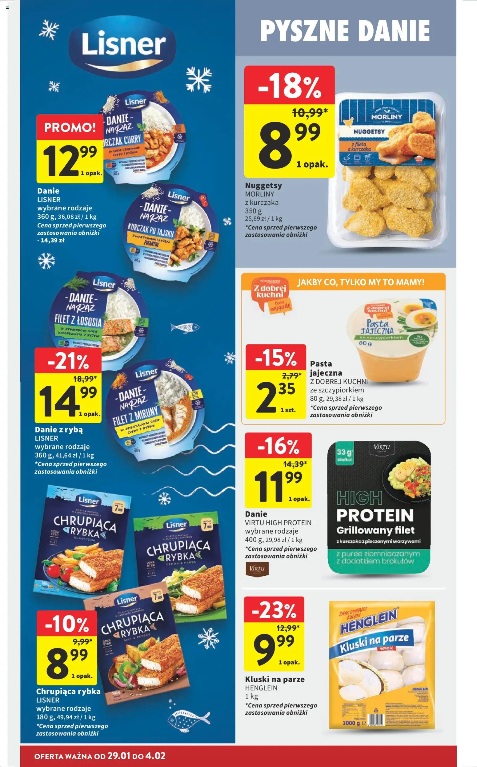 Intermarche Gazetka od 29.01.2026 | Strona: 20 | Produkty: Curry, Kluski na parze, Filet z łososia, Ryba