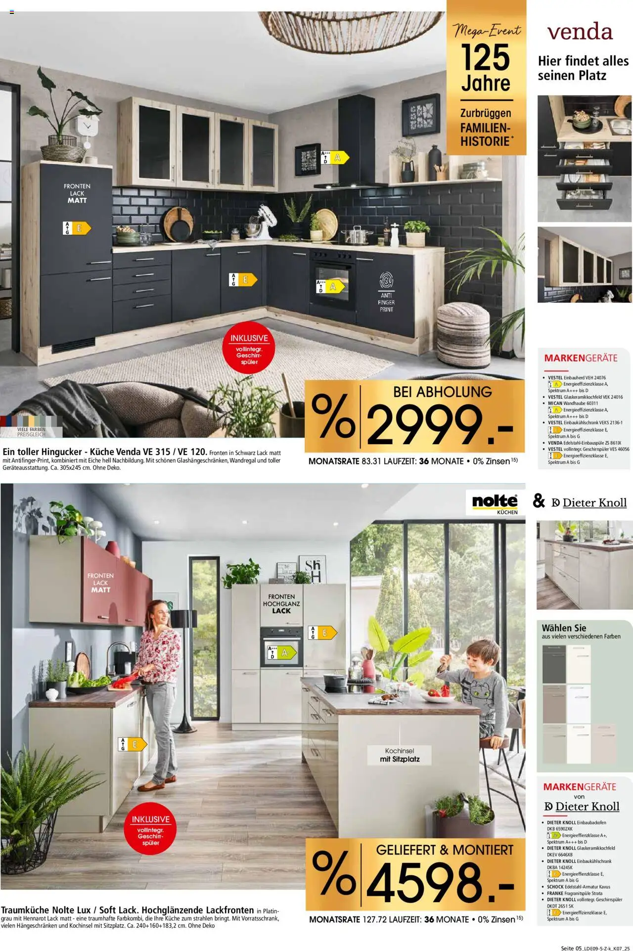 Zurbrüggen - Küchen für Ihr Zuhause – gültig ab 14.09.2025 | Seite: 5 | Produkte: Geschirrspüler, Wandregal, Küche, Kuchen
