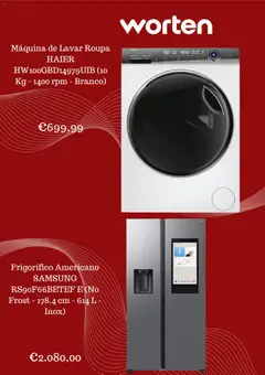 Pré-visualização Worten Promoções válido de 22.10.2025 | Página: 3 | Produtos: Frigorífico, Máquina de lavar