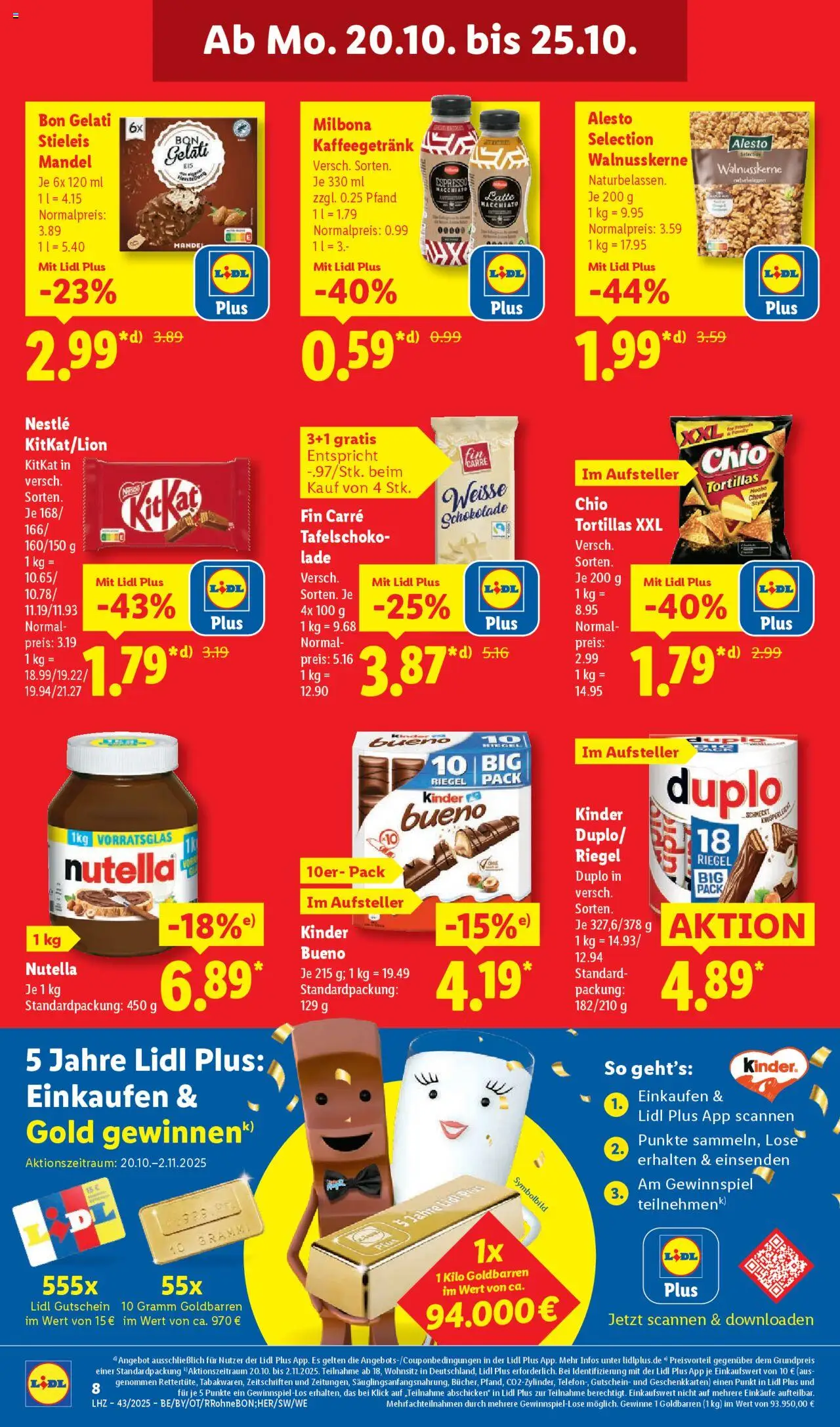 Lidl Prospekt Stuttgart-Mitte – gültig ab 20.10.2025 | Seite: 18 | Produkte: Schokolade, Nutella, Duplo riegel