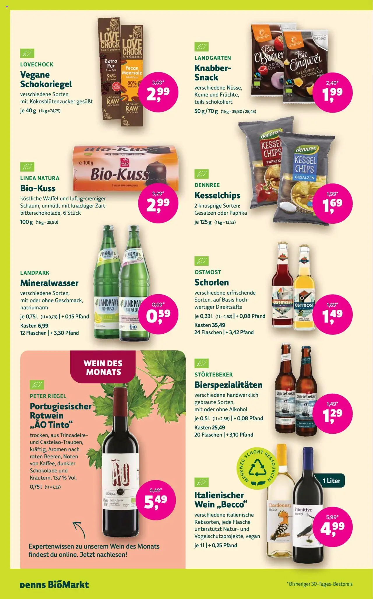 BioMarkt Prospekt – gültig ab 24.09.2025 | Seite: 10 | Produkte: Mineralwasser, Paprika, Wein, Chips