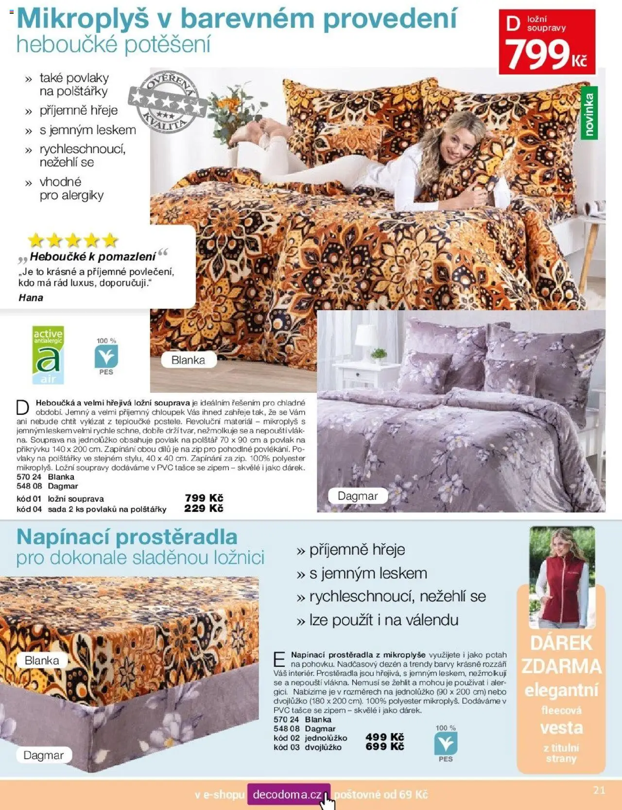 Decodoma katalog Podzim 2025 od 25.08.2025 | Strana: 21 | Produkty: Polštářky, Prostěradla, Polštář, Barvy