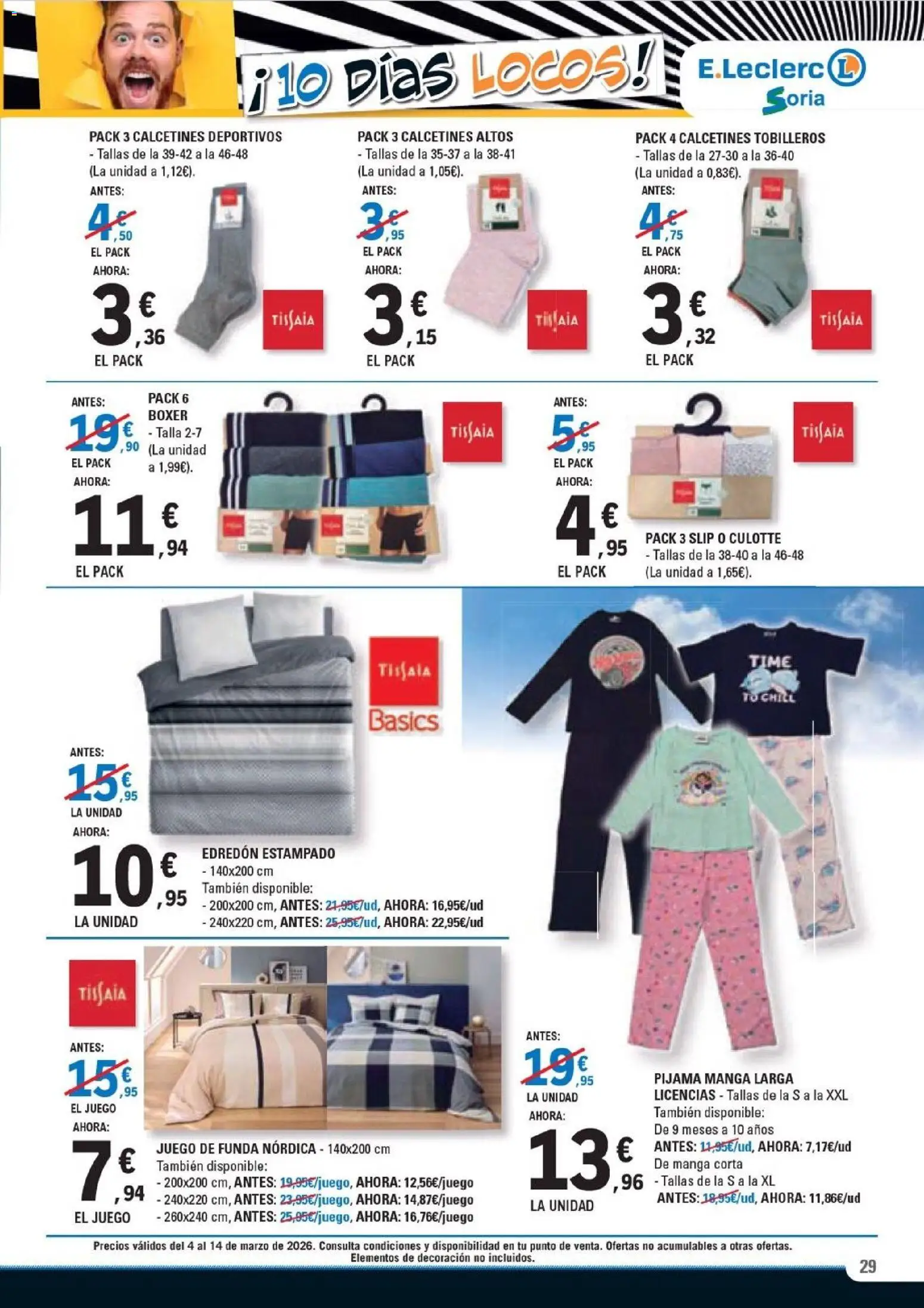 E.Leclerc Soria │ válido desde el 04.03.2026 | Página: 29 | Productos: Edredón, Pijama, Funda