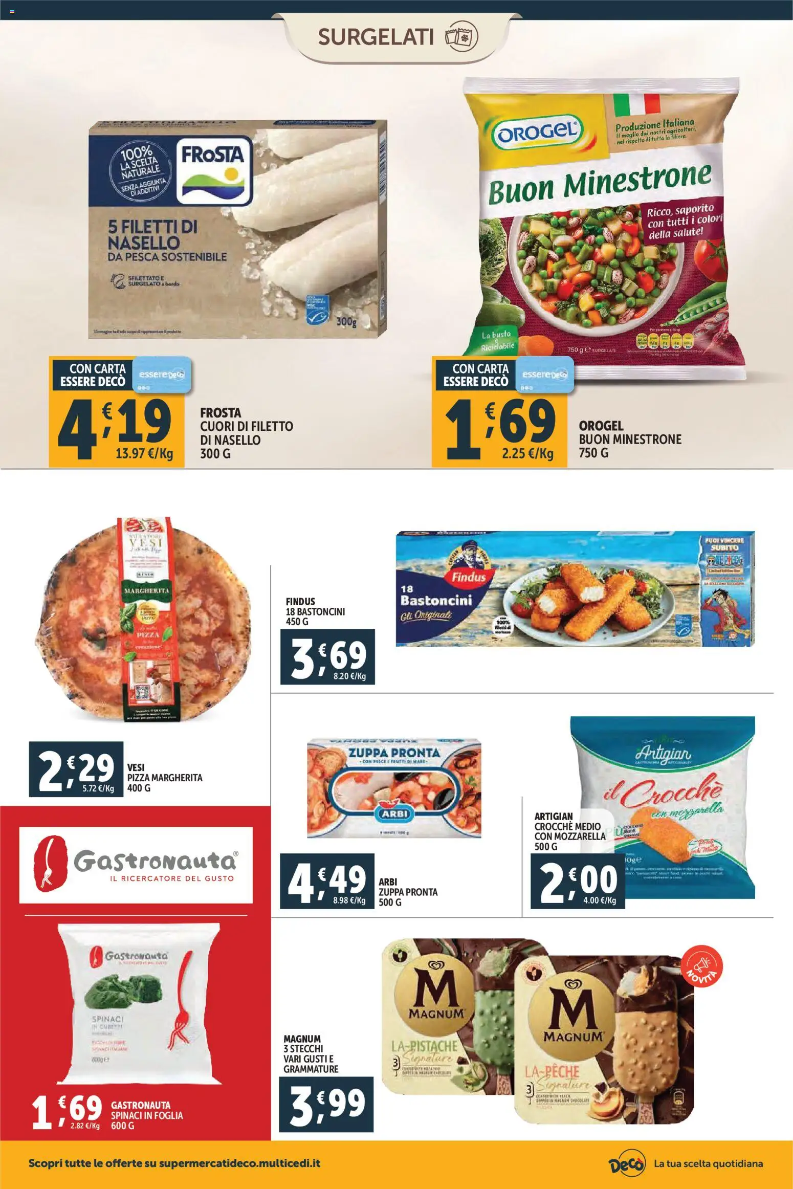 Volantino Decò del 06.03.2026 | Pagina: 6 | Prodotti: Minestrone, Pizza, Pesca, Nasello