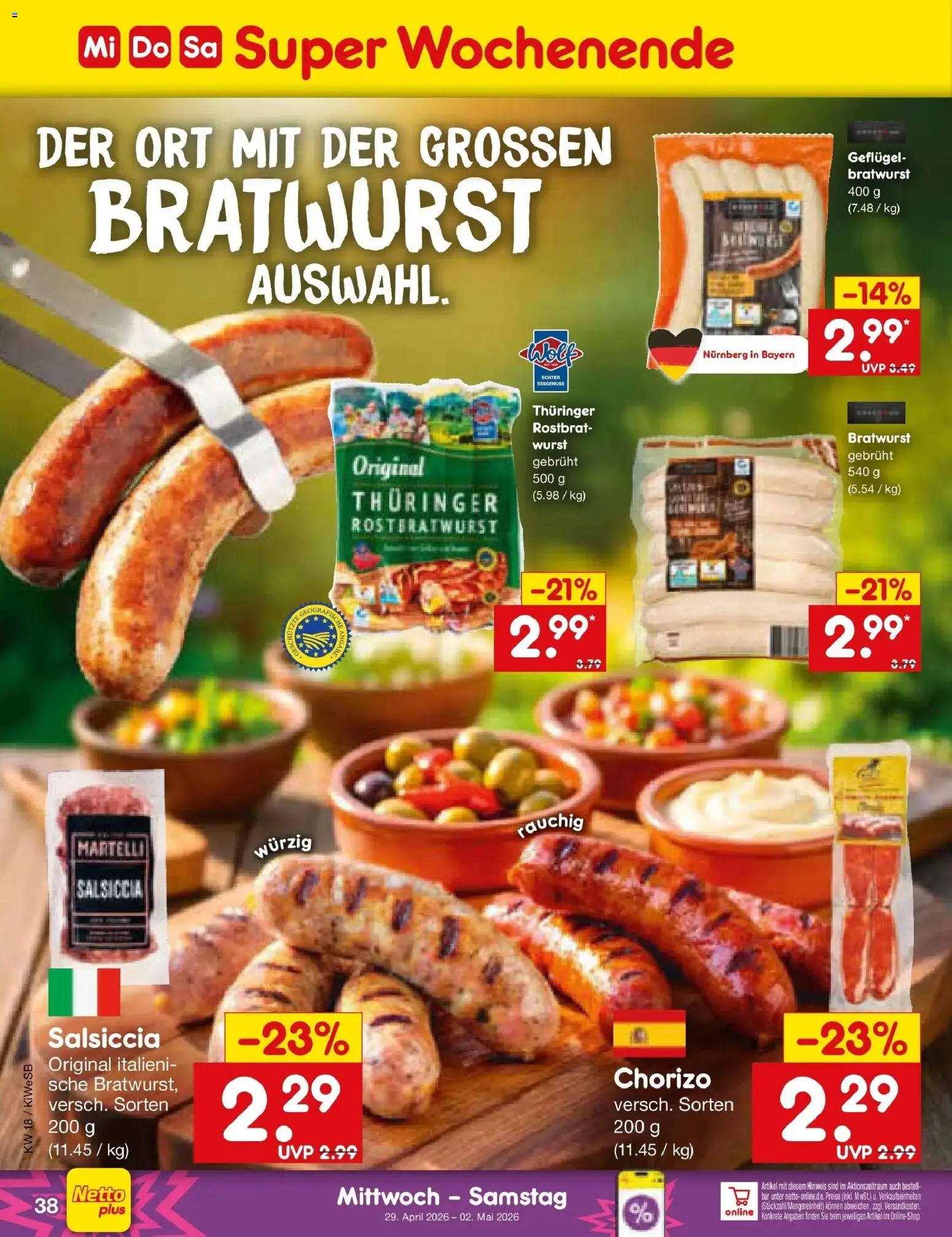 Netto Marken-Discount Prospekt Bad Friedrichshall	 – gültig ab 27.04.2026 | Seite: 54 | Produkte: Bratwurst, Wurst