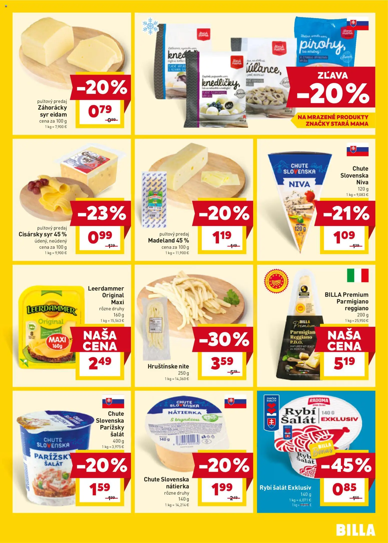 Nové Billa akcie – leták je platný od 21.01.2026 | Strana: 11 | Produkty: Syr, Eidam, Šalát