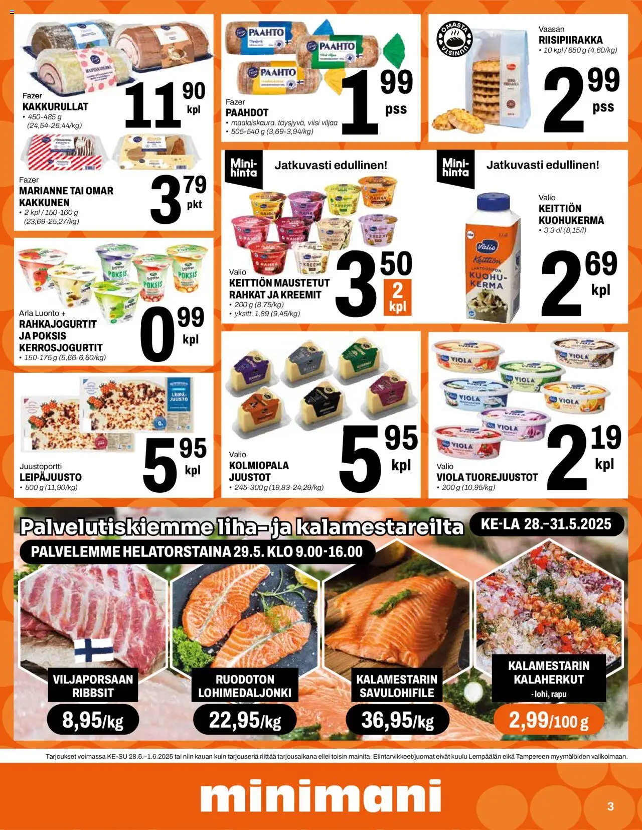  | Sivu: 3 | Tuotteet: Rapu, Juusto, Leipä, Kerma
