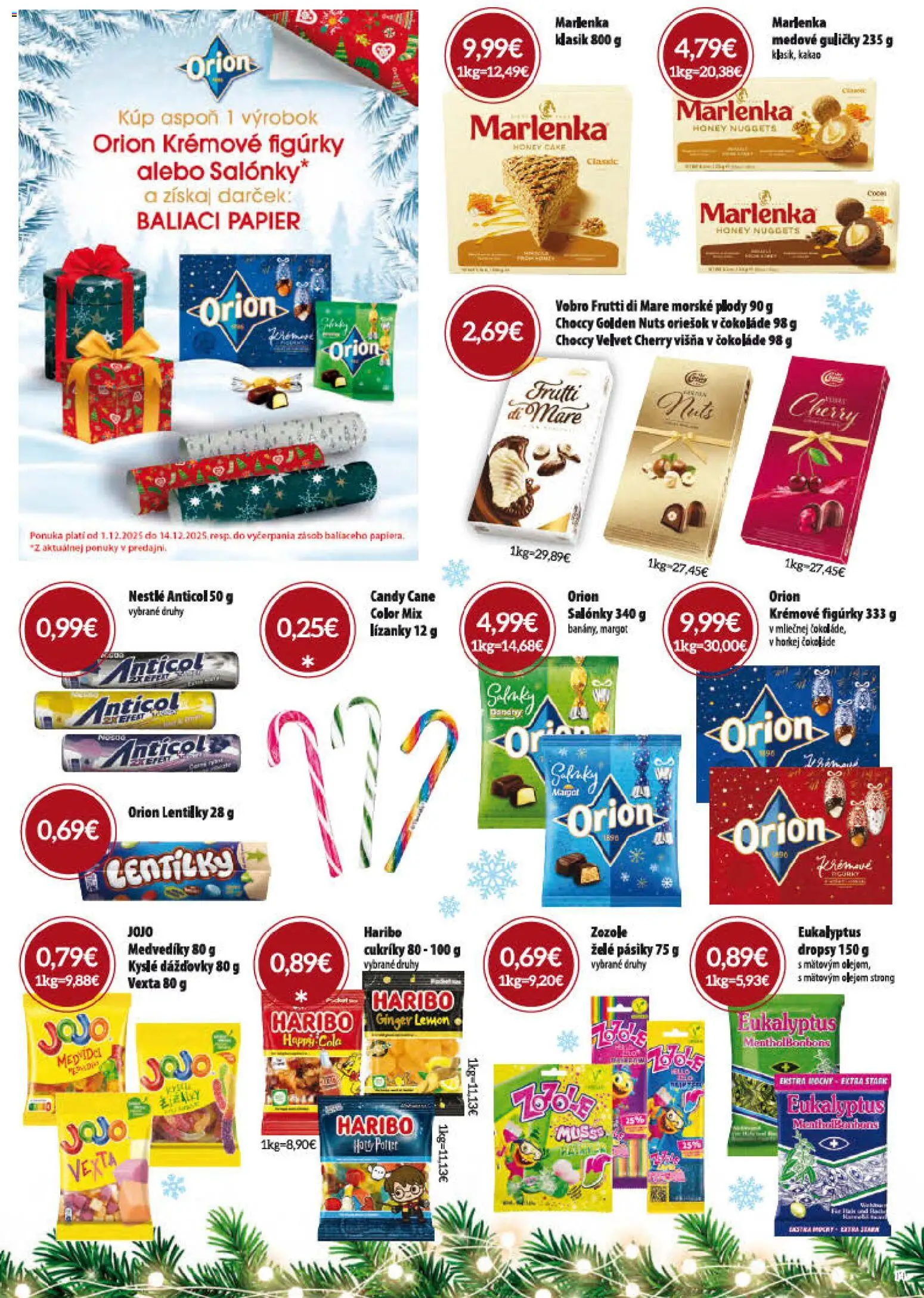 Nové CBA Verex akcie – leták je platný od 01.12.2025 | Strana: 14 | Produkty: Cukríky, Morské plody, Cola, Kakao