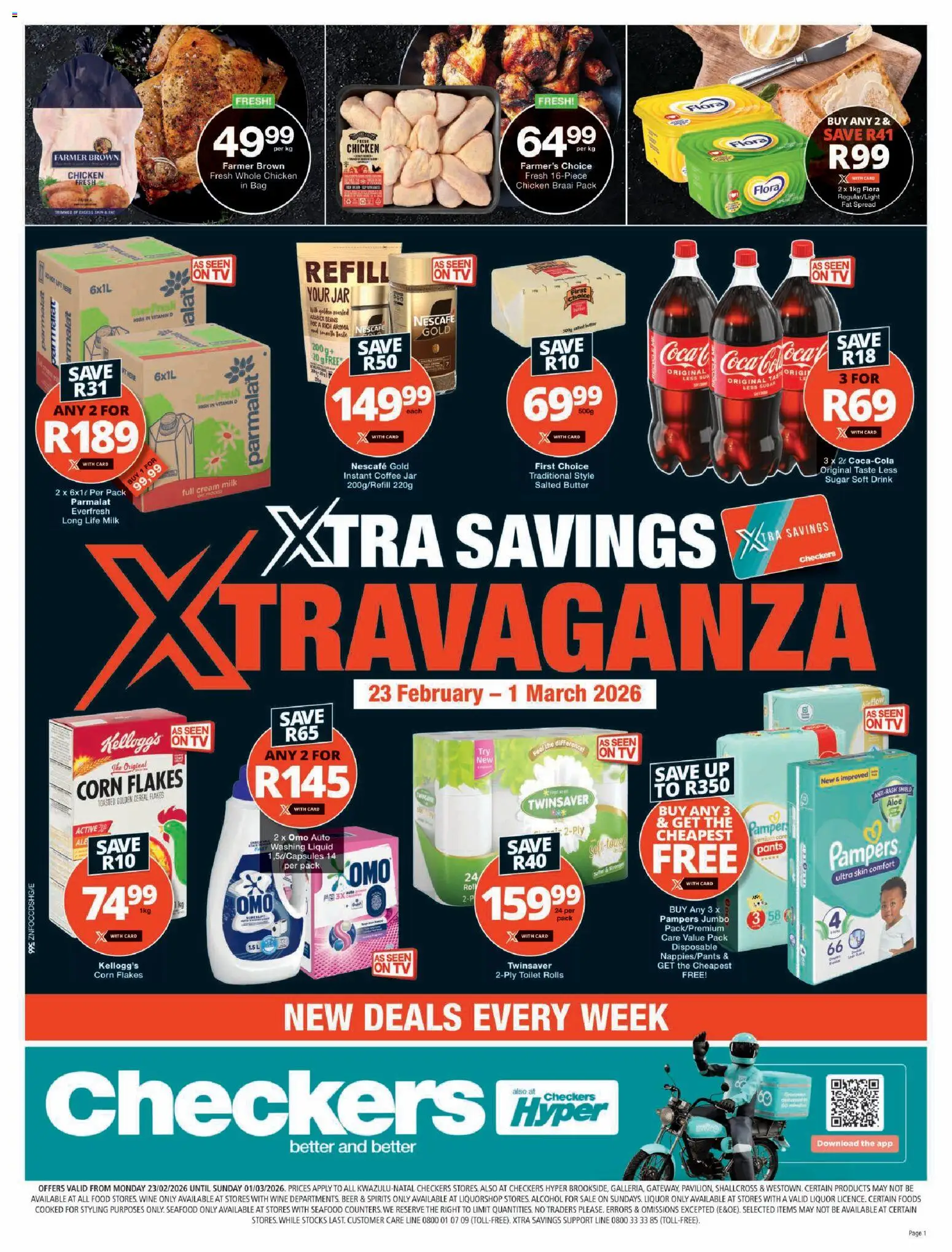 New Checkers catalogue – valid from 23.02.2026 | Page: 1 | Products: Pants, Bag, Sugar, Seafood