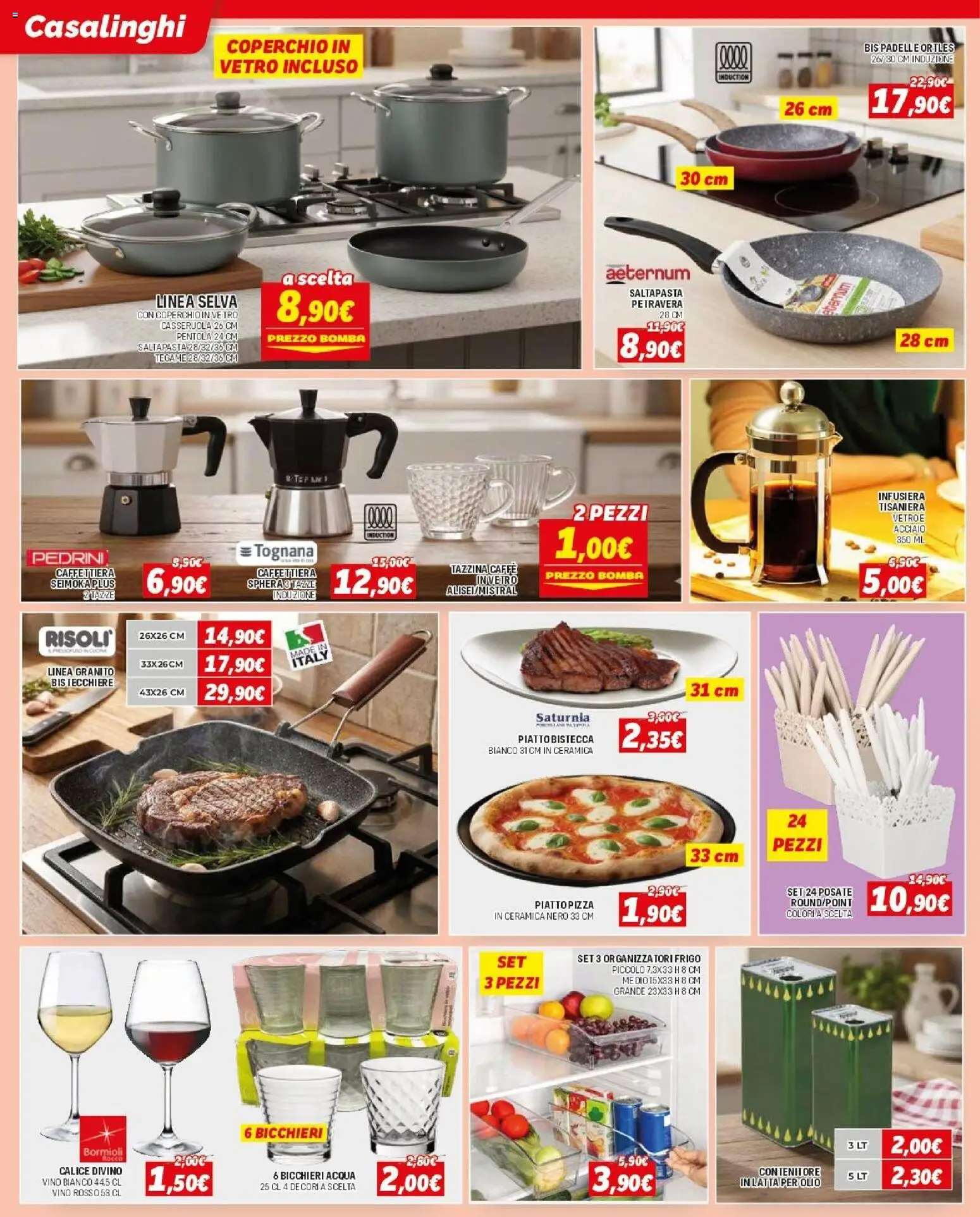 Volantino Orizzonte del 15.01.2026 | Pagina: 4 | Prodotti: Posate, Caffè, Casseruola, Vino rosso