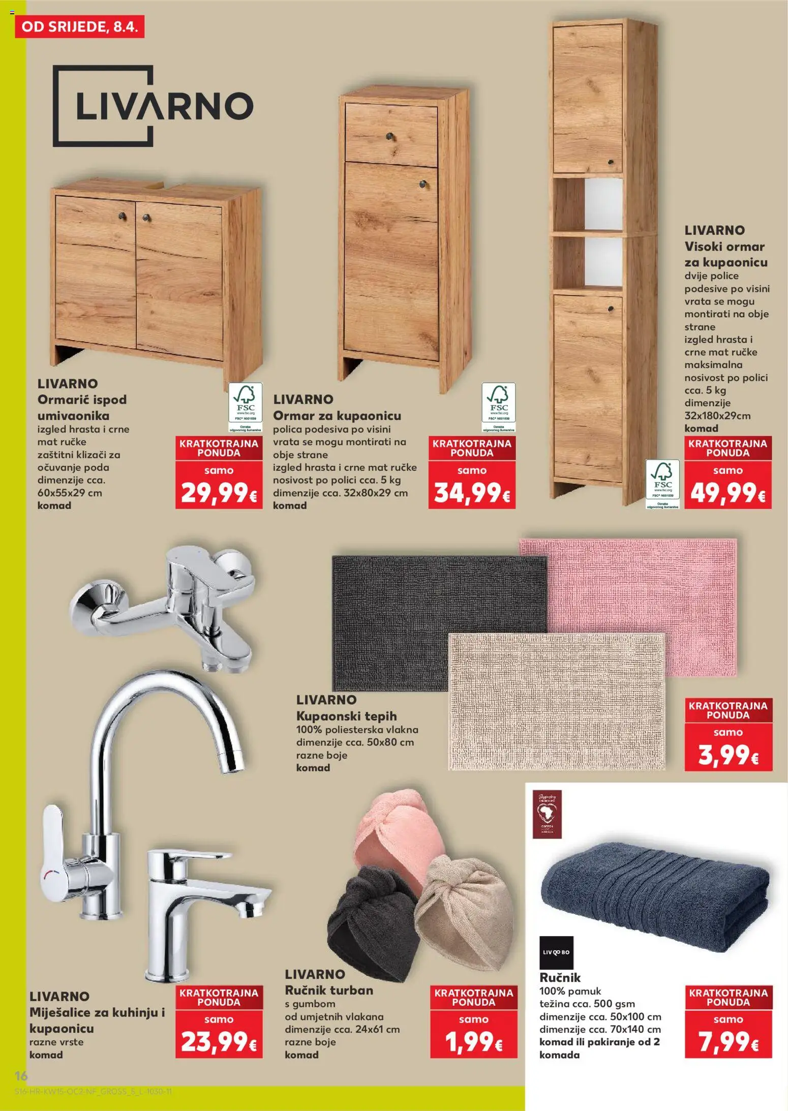 Kaufland katalog | vrijedi od 08.04.2026 | Stranica: 16 | Proizvodi: Ormar, Polica, Ručnik, Vrata