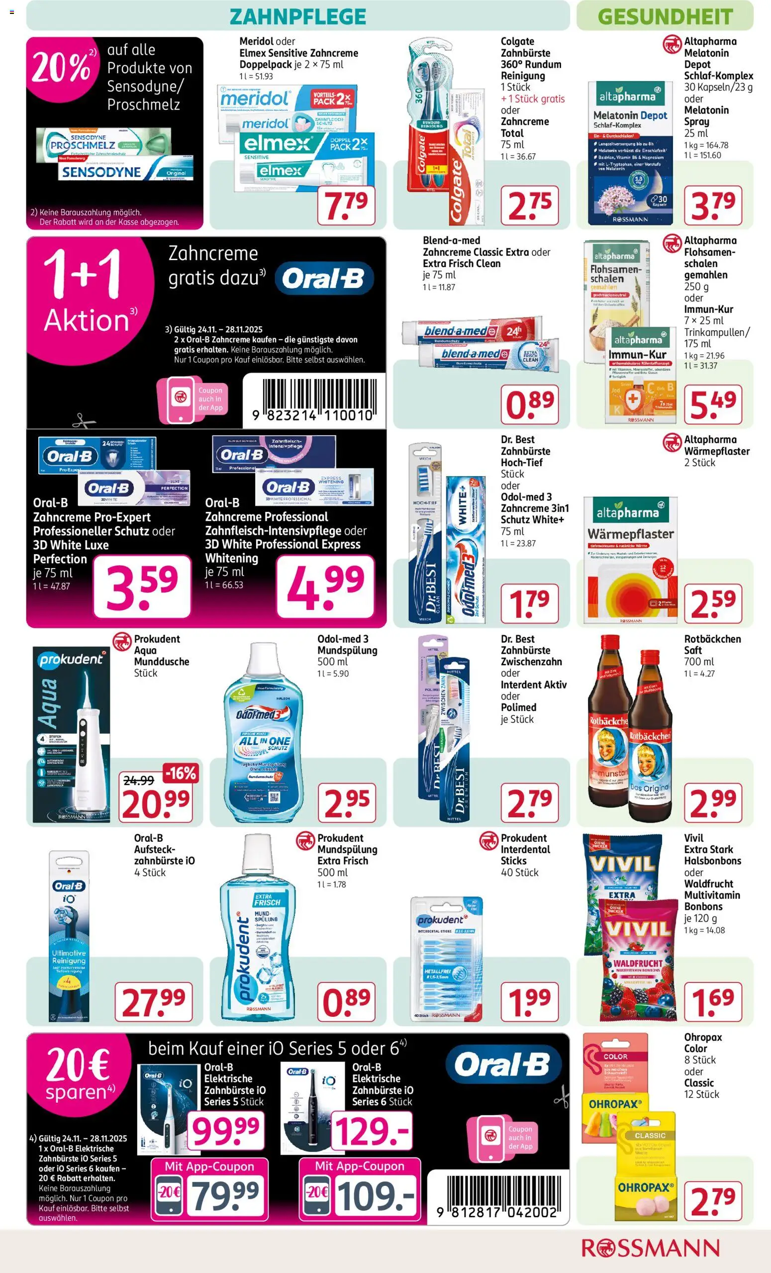 Rossmann - Black Friday – gültig ab 24.11.2025 | Seite: 11 | Produkte: Elektrische zahnbürste, Zahnbürste, Zucker, Saft