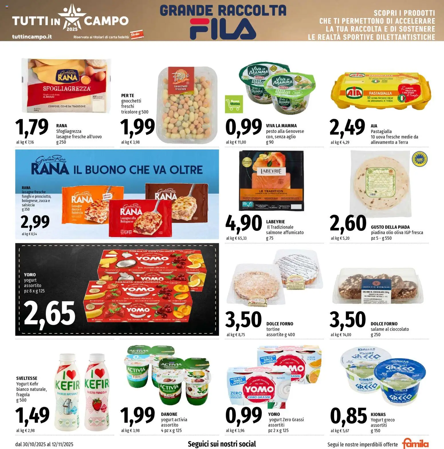 Volantino Famila del 30.10.2025 | Pagina: 13 | Prodotti: Salame, Salmone, Aglio, Piadina
