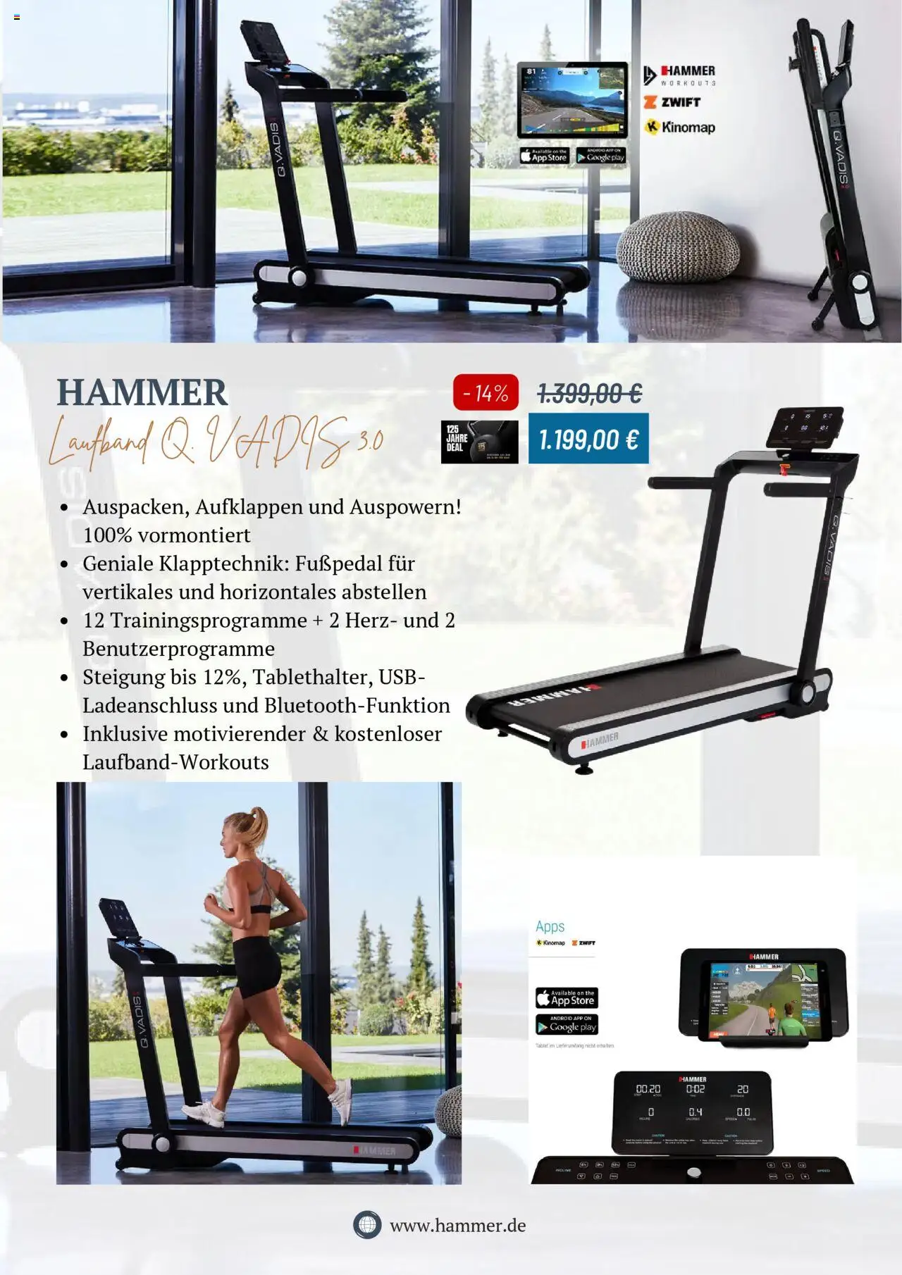 Hammer Prospekt 	 – gültig ab 13.10.2025 | Seite: 7 | Produkte: USB, Laufband, Tablet
