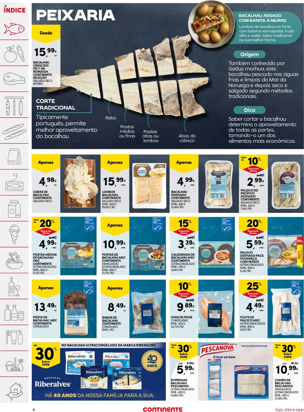 Continente folheto │ válido de 12.08.2025 | Página: 4 | Produtos: Batata, Bacalhau, Portas, Peixe