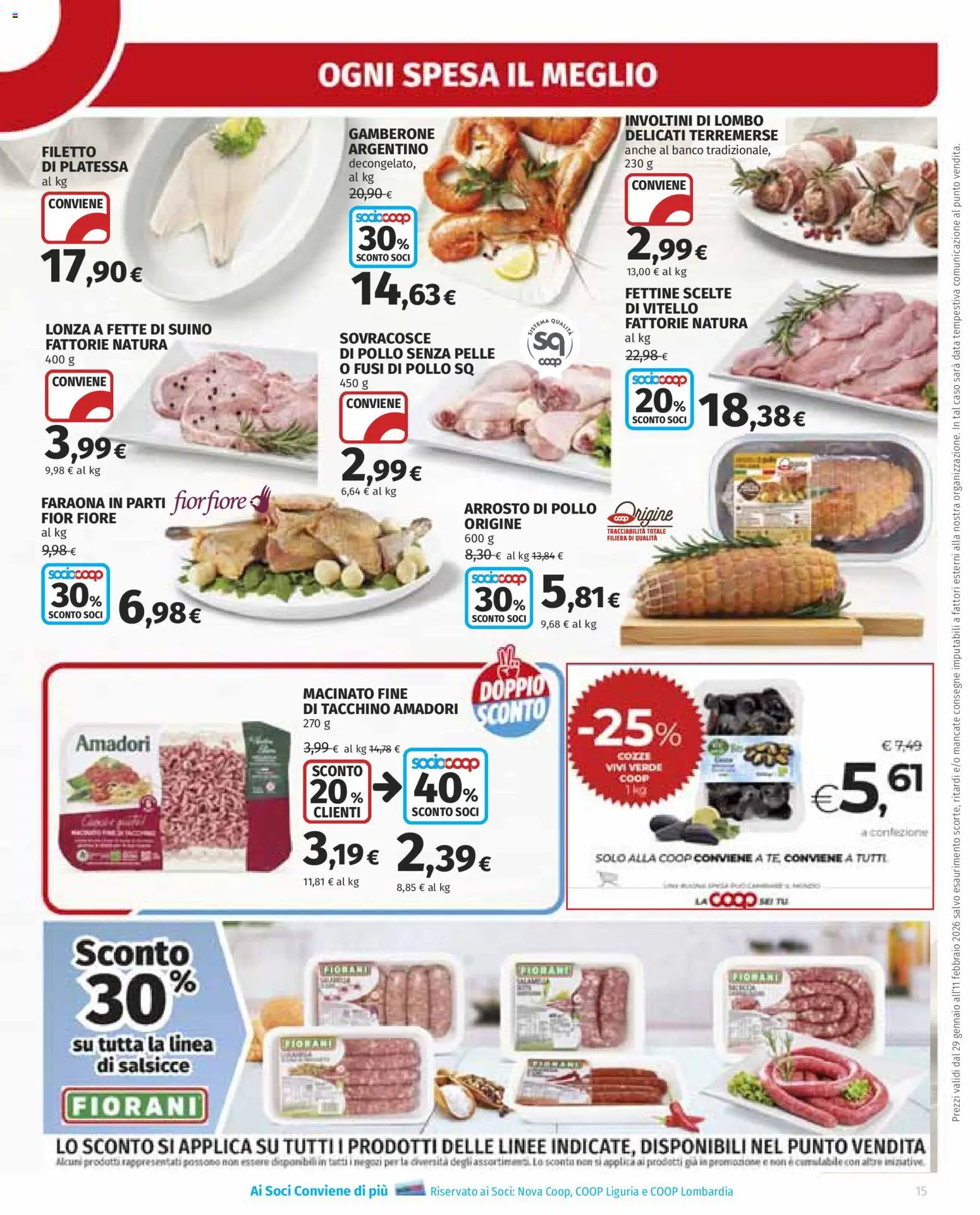 Volantino Ipercoop del 29.01.2026 | Pagina: 15 | Prodotti: Tè, Suino, Tacchino, Macinato