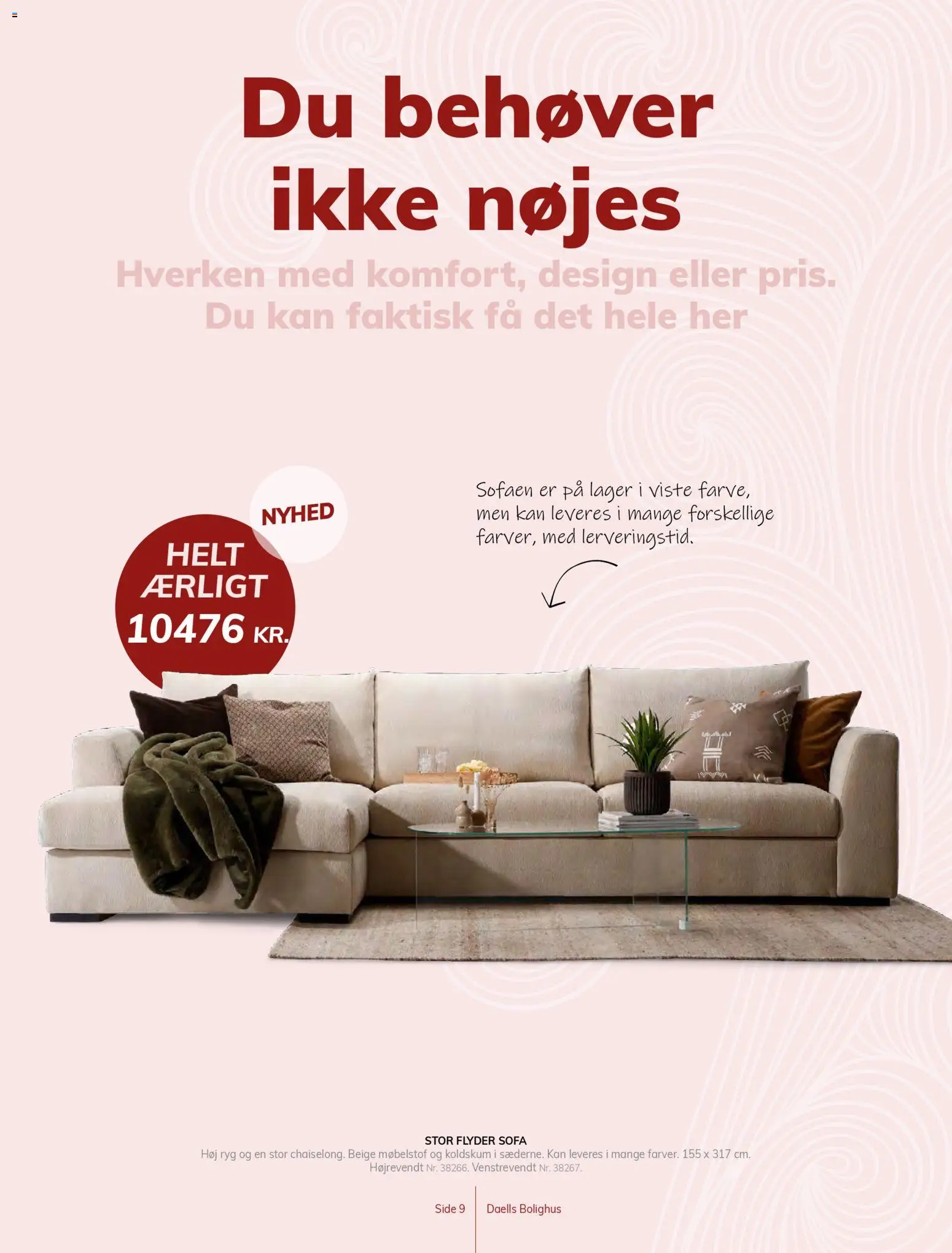 Daells Bolighus tilbudsavis – gyldig fra 29.04.2026 | Side: 9 | Produkter: Sofa