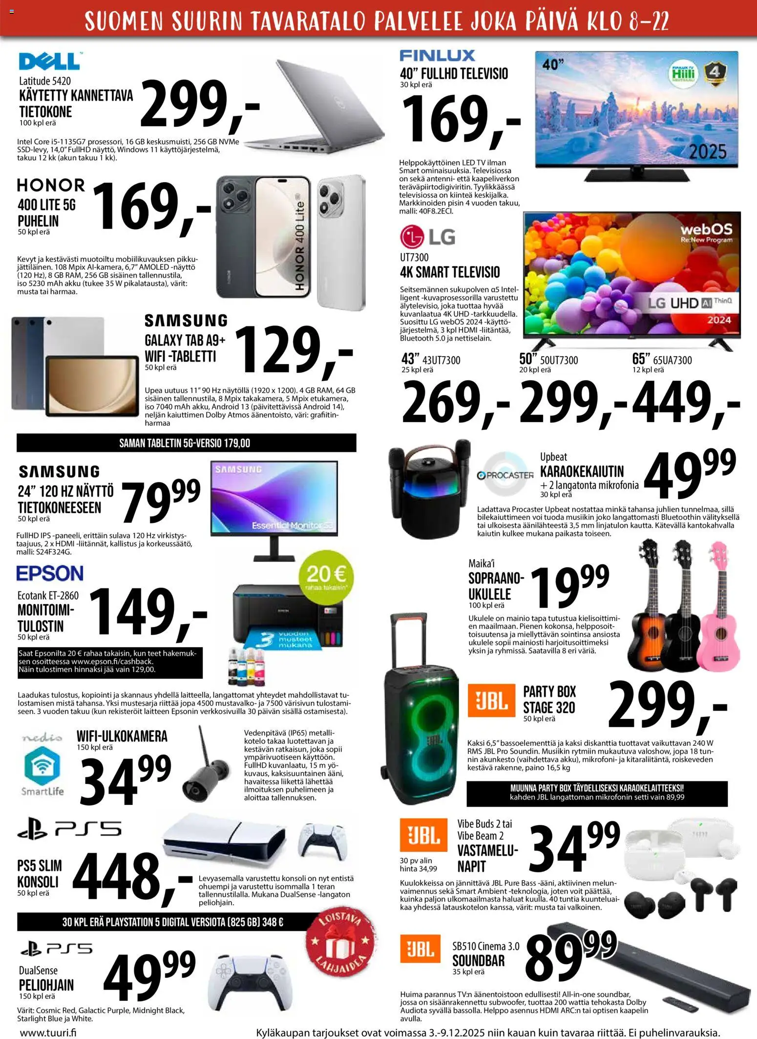 Tuuri tarjoukset – voimassa 03.12.2025 alkaen | Sivu: 3 | Tuotteet: Kaiutin, TV, Televisio, Playstation