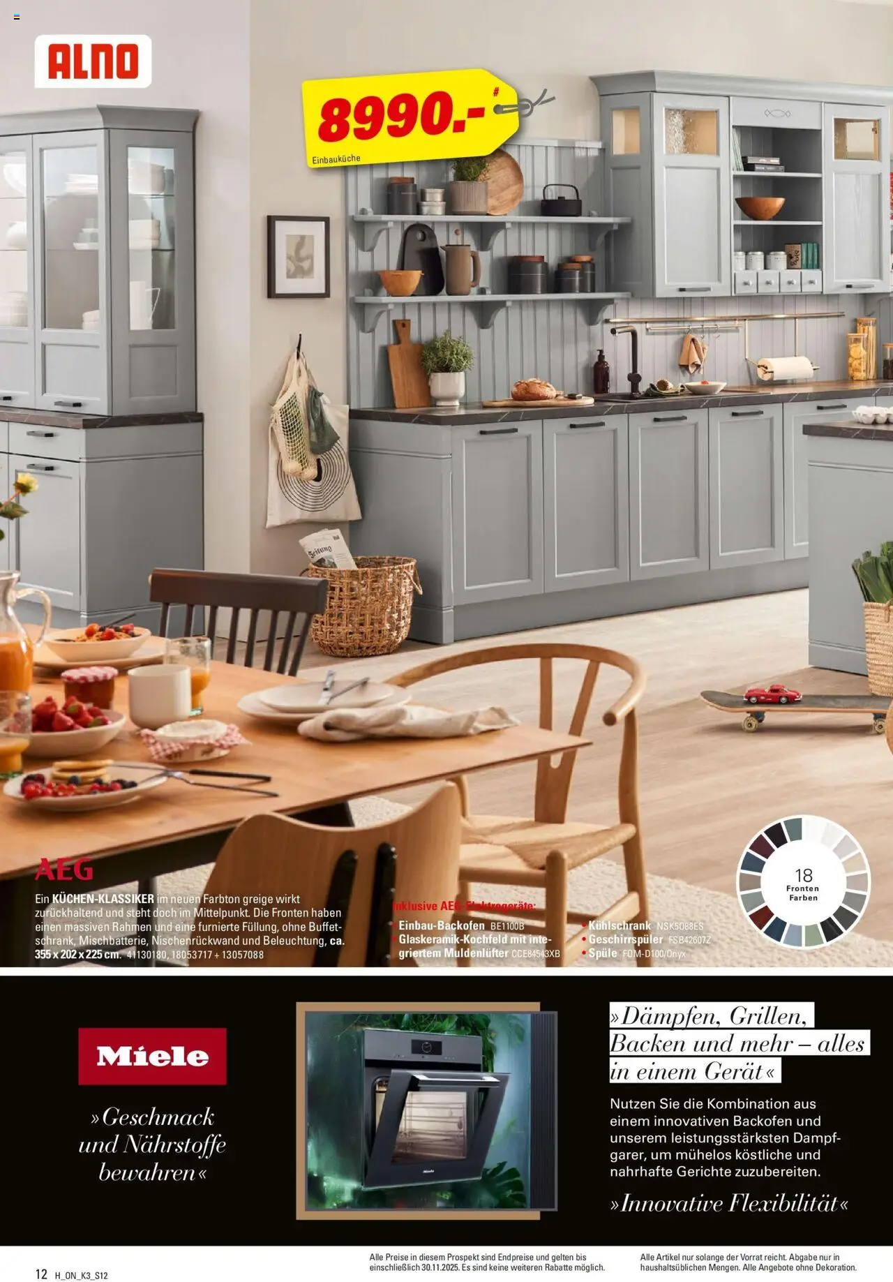 Höffner - Küchen Power – gültig ab 01.08.2025 | Seite: 12 | Produkte: Miele, Einbauküche, Kühlschrank, Backofen