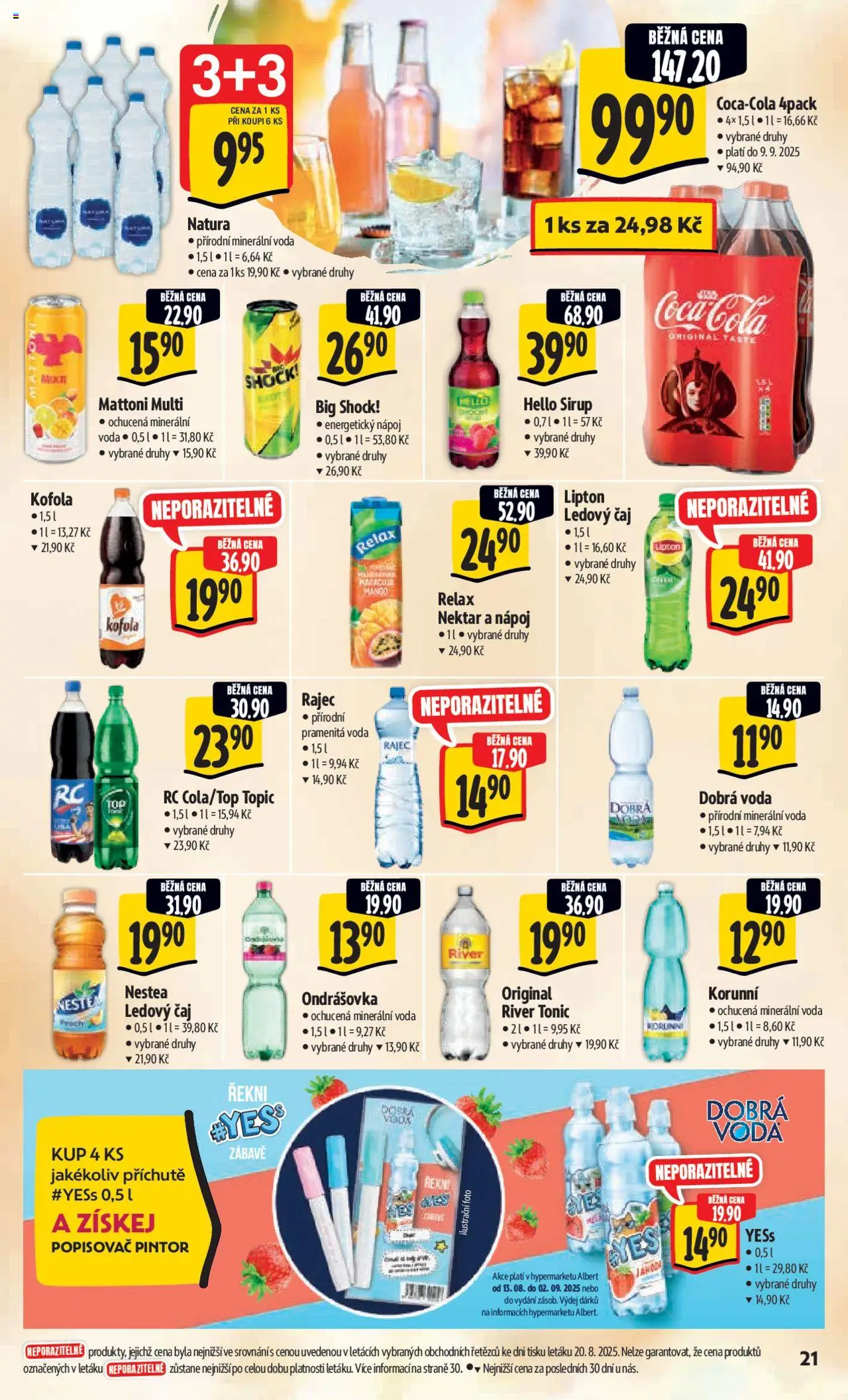 Albert leták - Hypermarket od 27.08.2025 | Strana: 29 | Produkty: Sirup, Tonic, Kofola, Big Shock