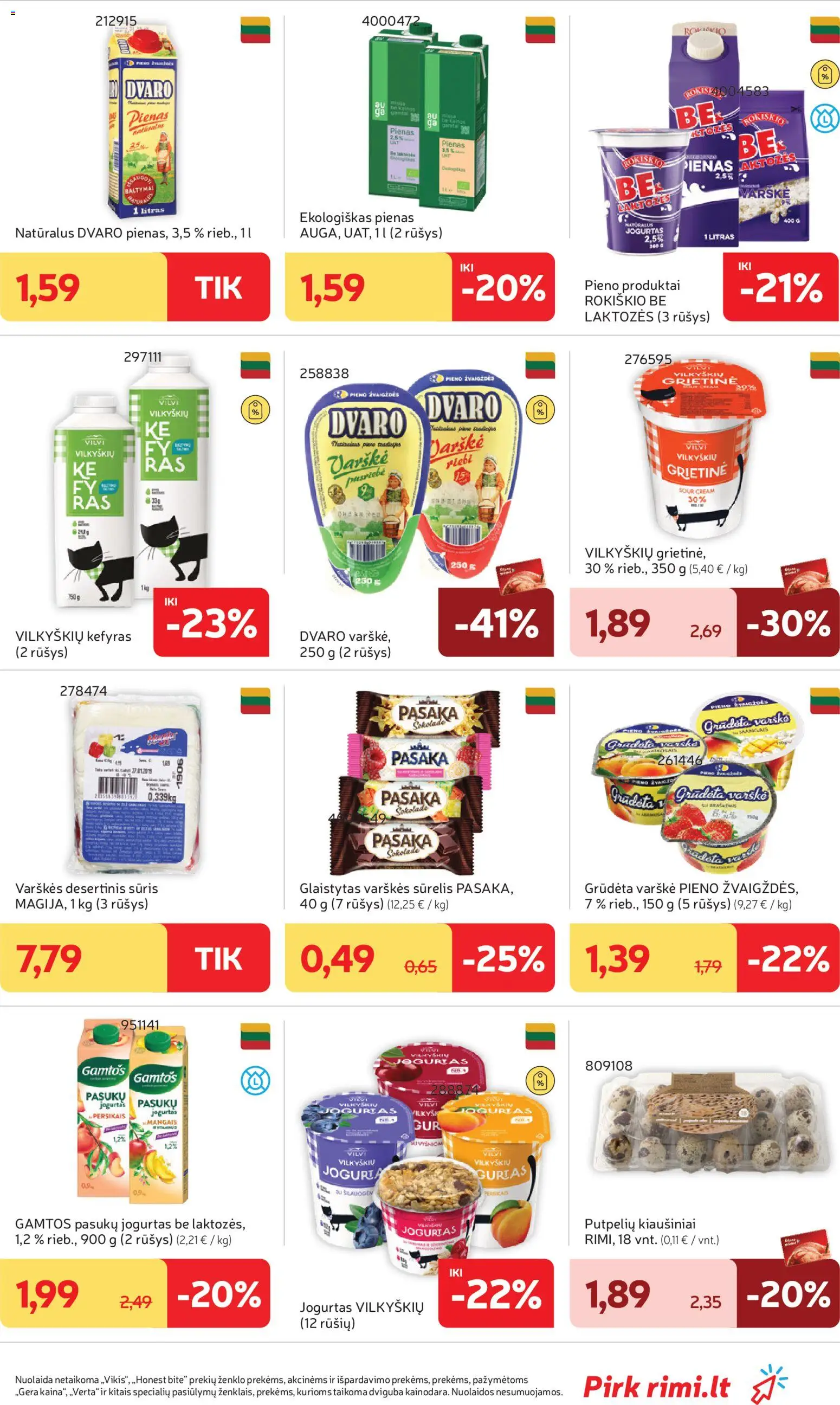 Rimi akcijos nuo 24.03.2026 | Puslapis: 21 | Prekių: Jogurtas, Kiaušiniai, Sūris, Grietinė