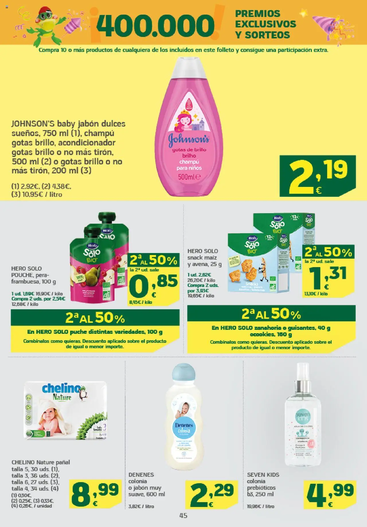 HiperDino folleto │ válido desde el 09.10.2025 | Página: 45 | Productos: Champú, Colonia, Jabón, Zanahoria