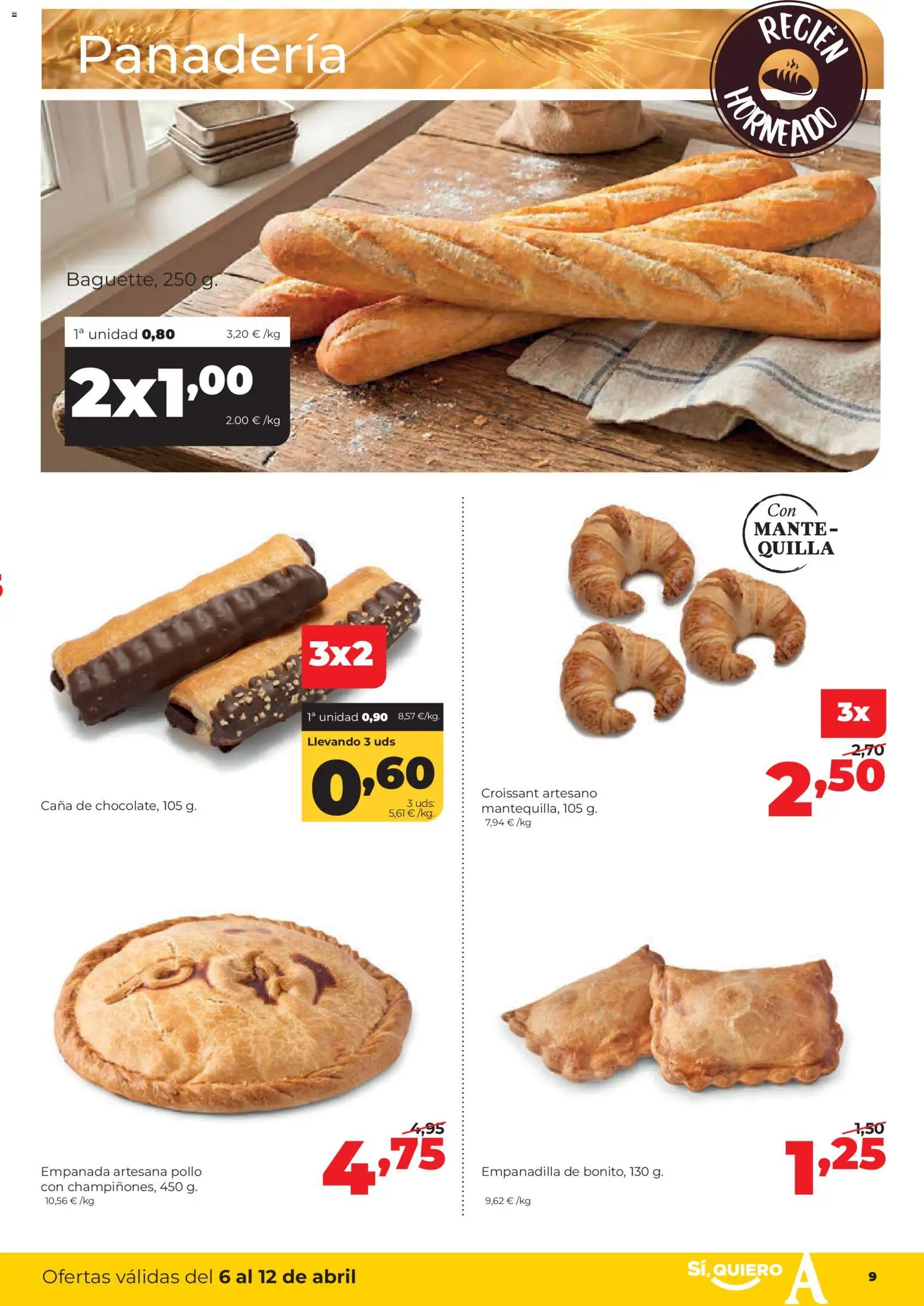 Alimerka folleto Asturias │ válido desde el 06.04.2026 | Página: 9 | Productos: Croissant, Panadería