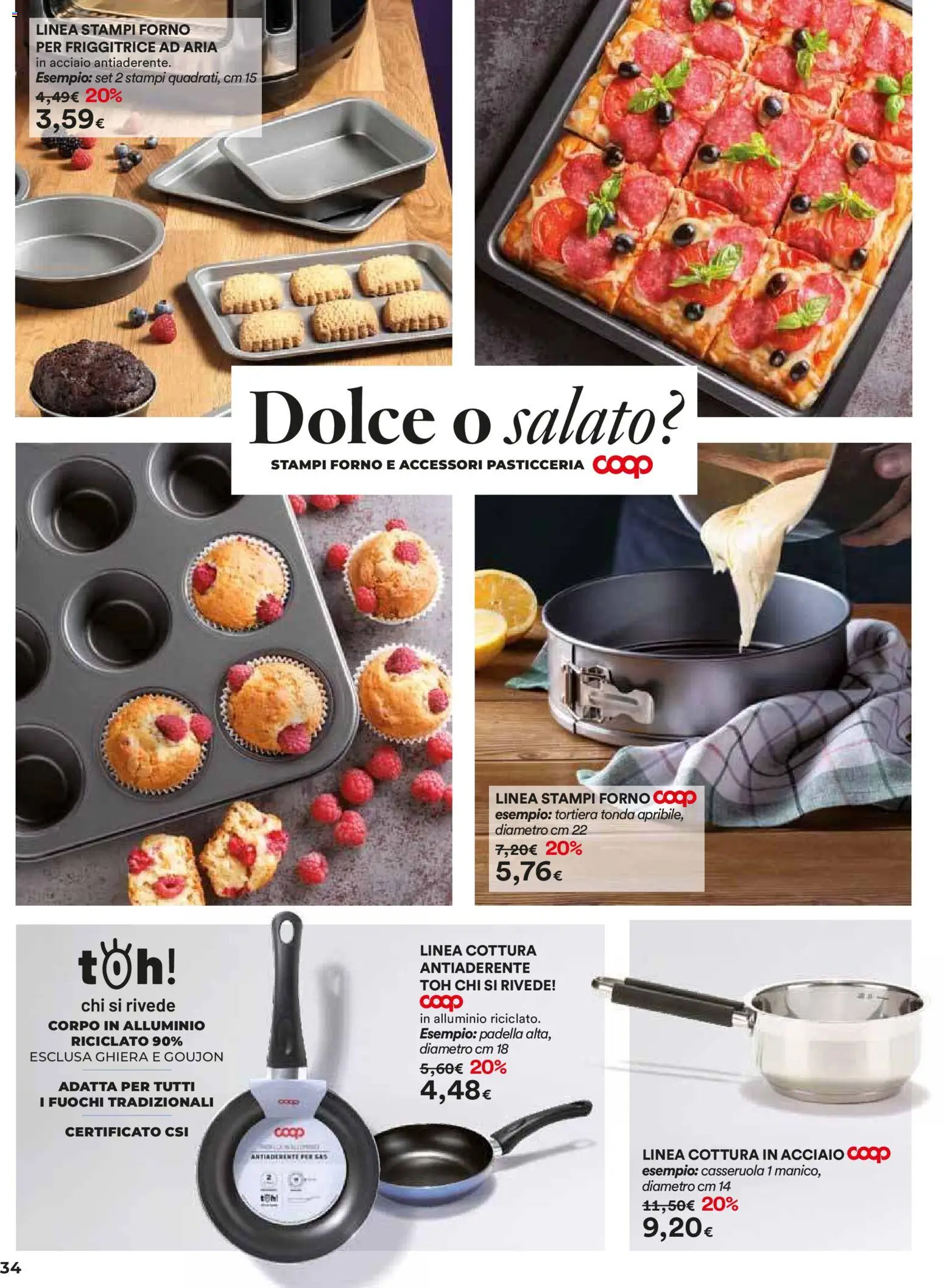 Volantino Ipercoop del 27.12.2025 | Pagina: 34 | Prodotti: Tortiera, Padella, Alluminio, Friggitrice