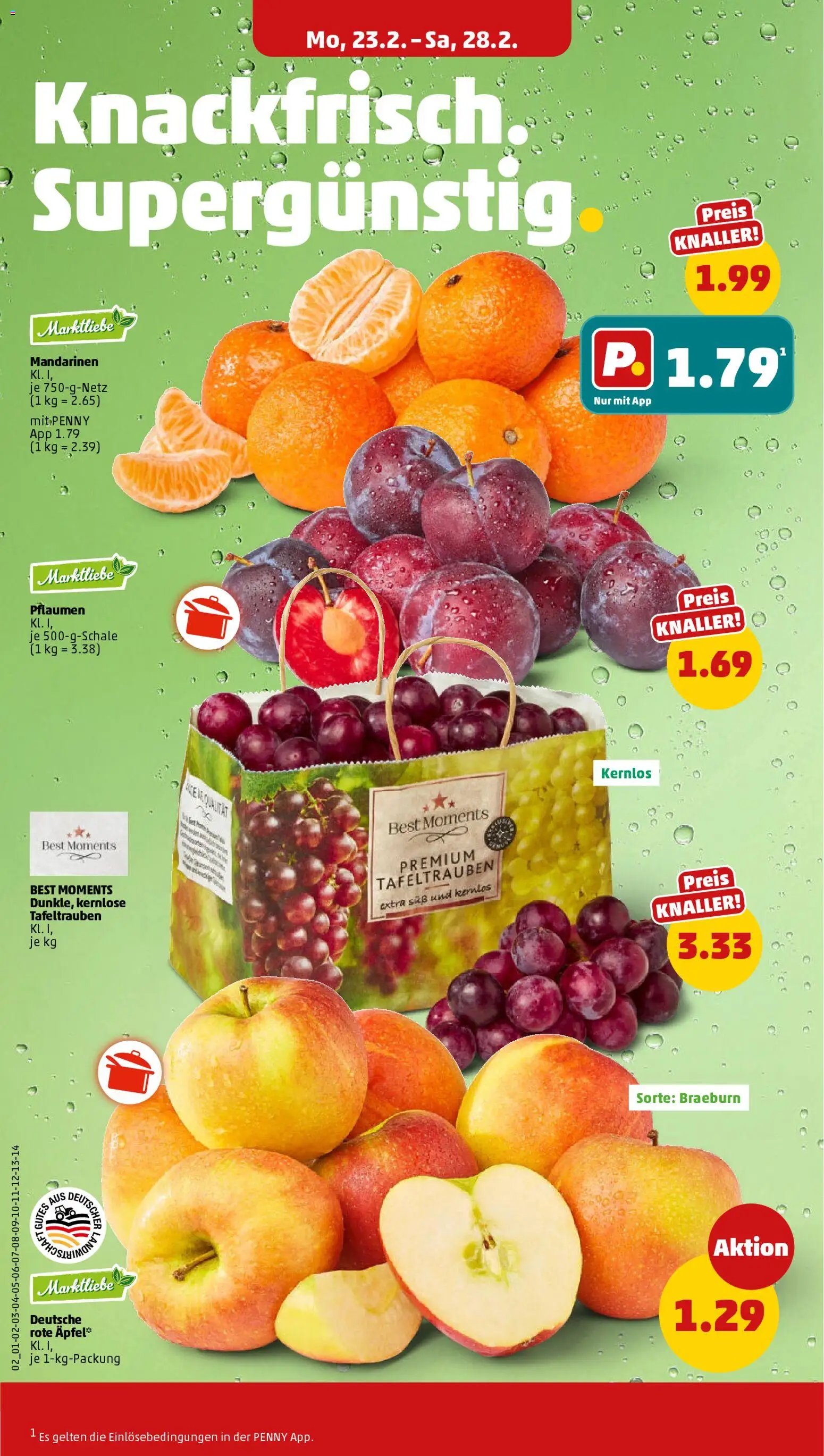 Penny Prospekt 	 – gültig ab 23.02.2026 | Seite: 6 | Produkte: Pflaumen, Äpfel, Mandarinen