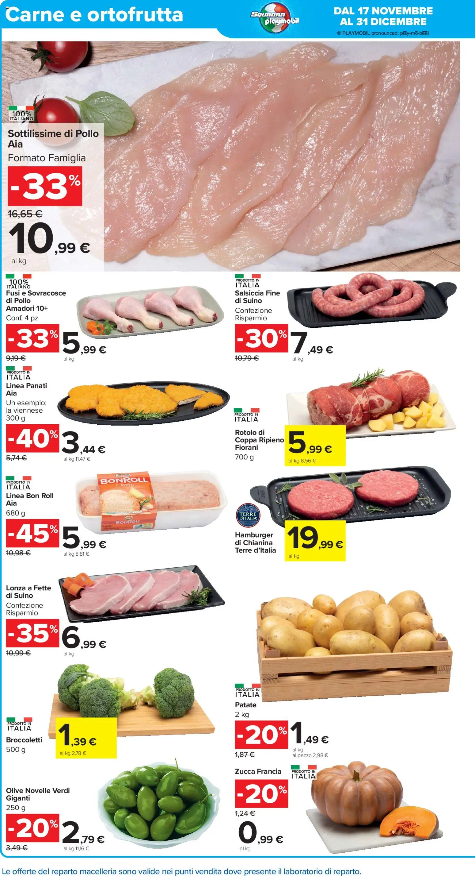 Volantino Carrefour del 17.11.2025 | Pagina: 6 | Prodotti: Patate, Suino, Salsiccia, Broccoletti