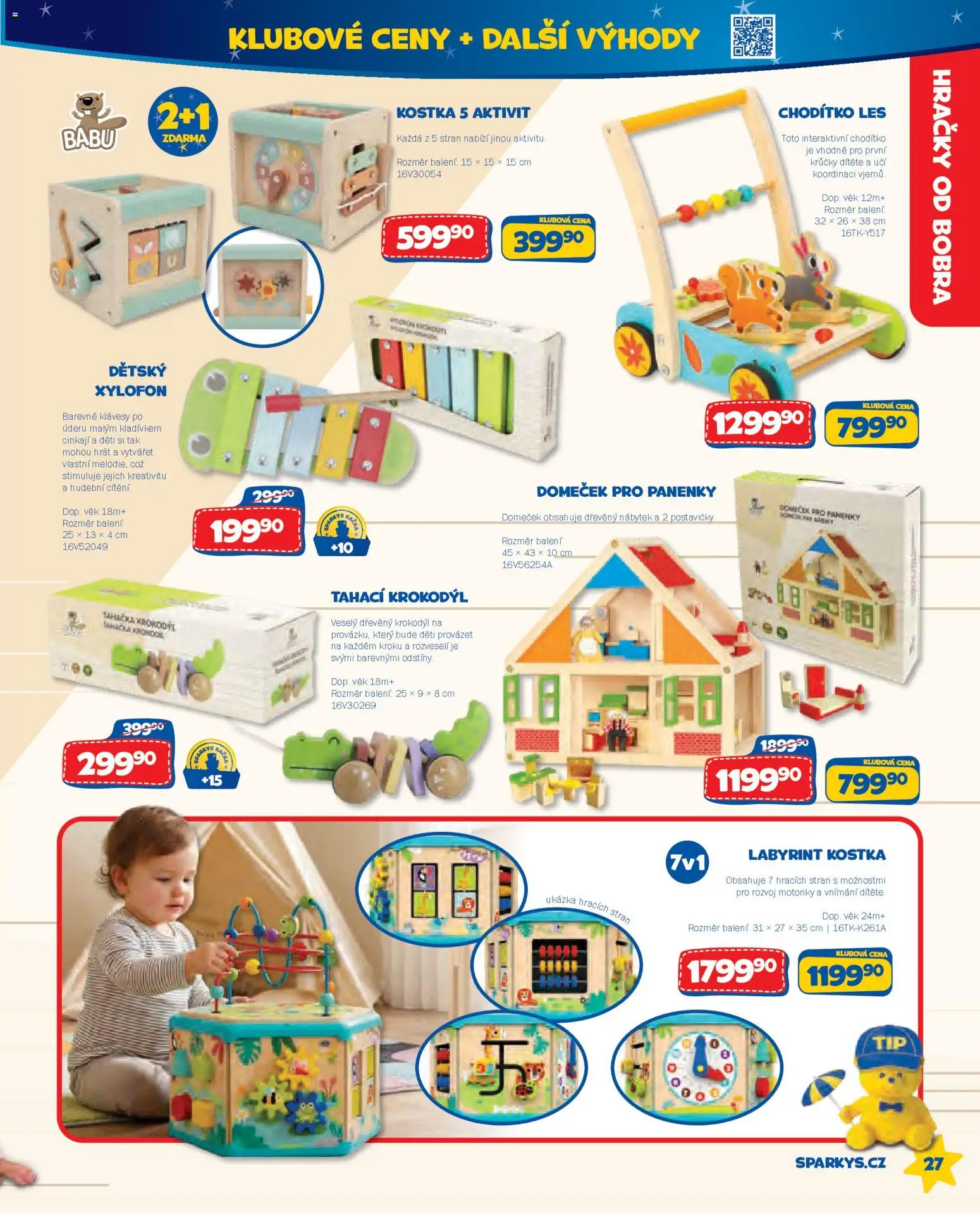 Sparkys katalog Léto 2026 od 01.05.2026 | Strana: 27 | Produkty: Klávesy, Hračky, Domeček pro panenky, Xylofon