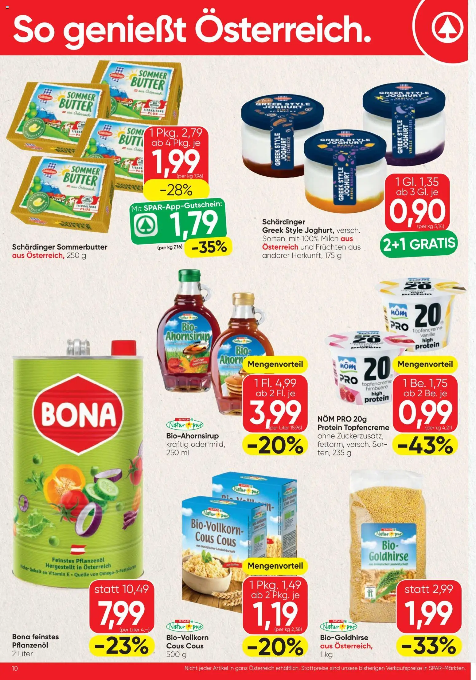Spar Flugblatt gültig ab 22.01.2026 | Seite: 10 | Produkte: Mango, Himbeere, Milch, Joghurt
