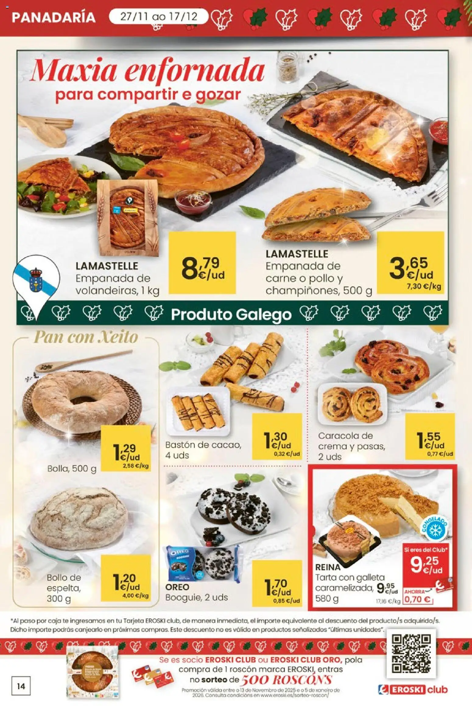 Eroski - Center │ válido desde el 27.11.2025 | Página: 14 | Productos: Pan, Crema, Té, Caja