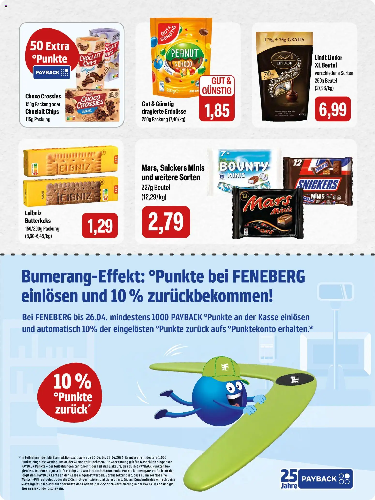 Feneberg Angebote – gültig ab 23.04.2026 | Seite: 14 | Produkte: Erdnüsse, Snickers, Mars, Chips