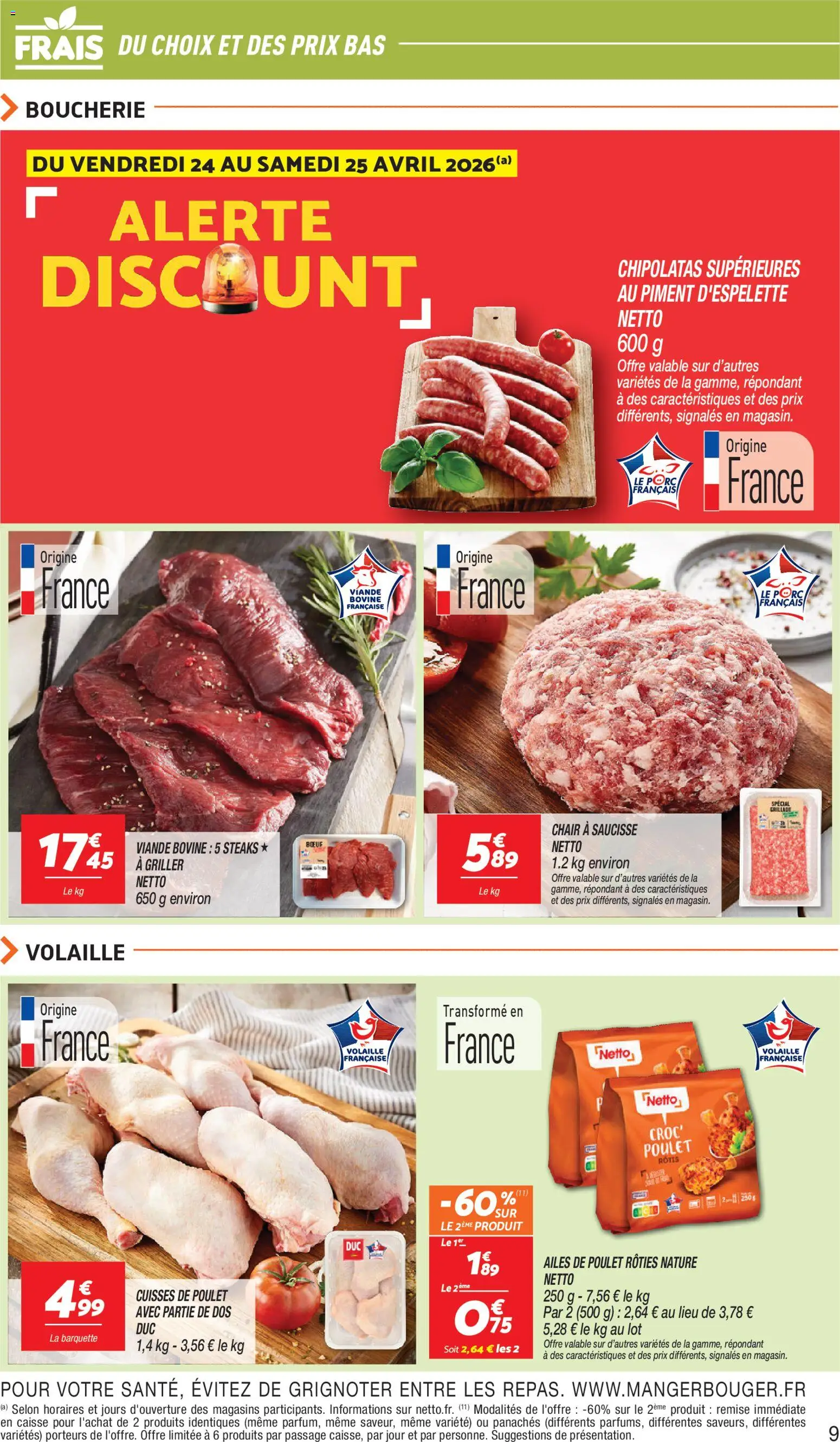 {H1} | Page: 9 | Produits: Cuisses de poulet, Piment d'espelette, Piment, Viande