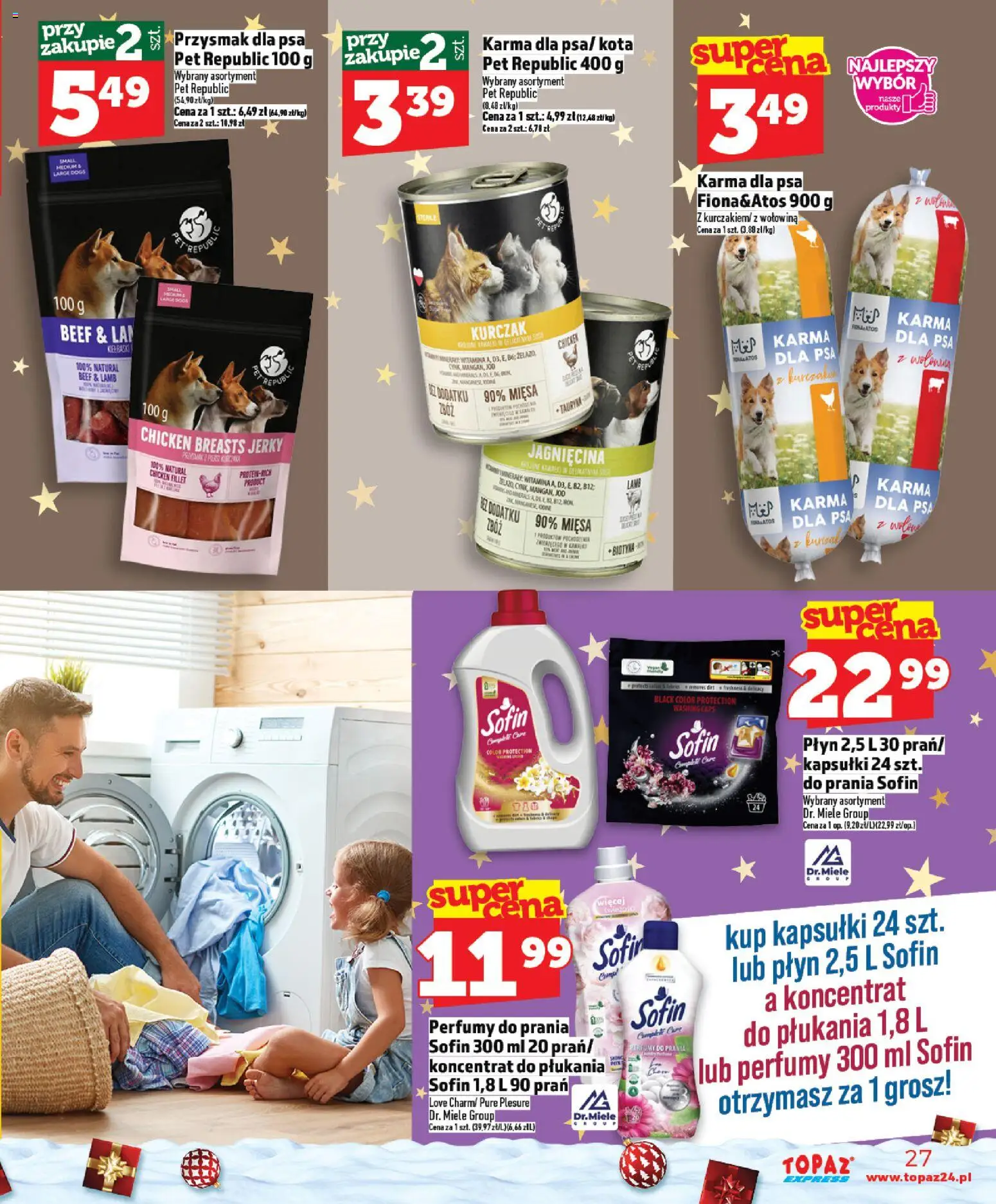 Topaz Gazetka - Express od 11.12.2025 | Strona: 27 | Produkty: Kurczak, Perfumy, Karma dla psa, Wołowina