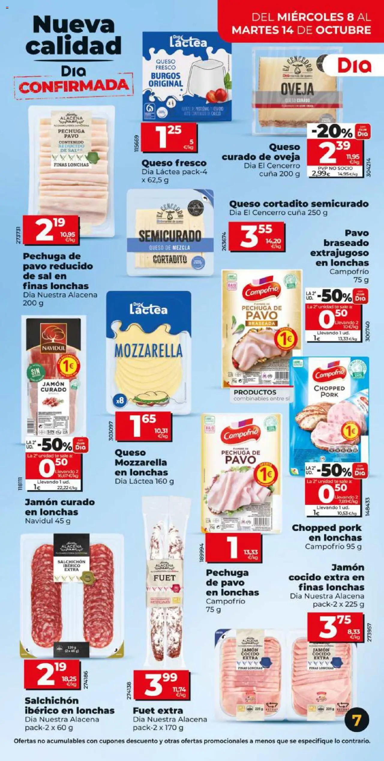 Dia - folleto Market │ válido desde el 08.10.2025 | Página: 7 | Productos: Jamón, Jamón cocido, Queso fresco, Cuna