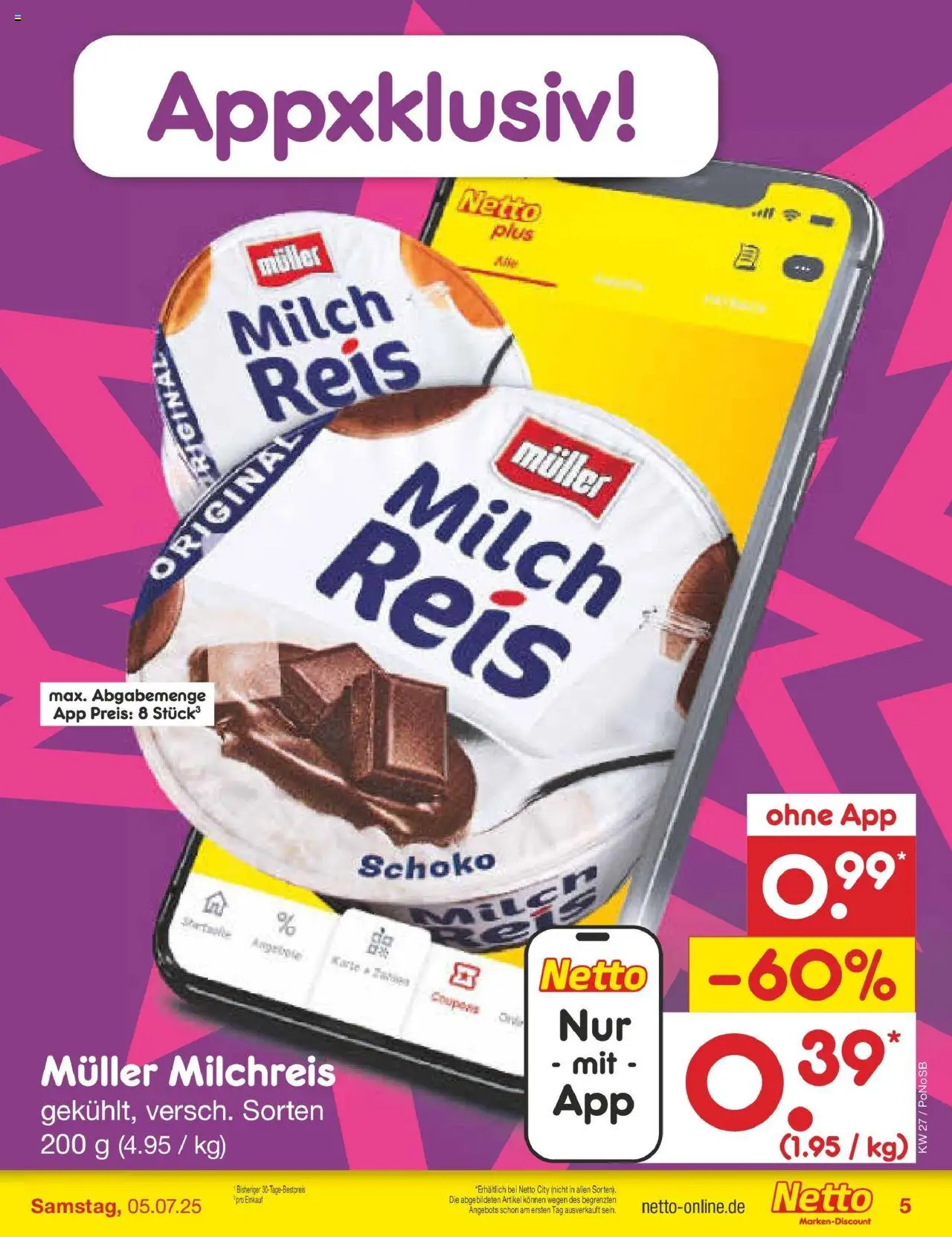 Netto Marken-Discount prospekt Amberg	 - gültig ab dem 29.06.2025 | Seite: 5 | Produkte: Milch, Reis