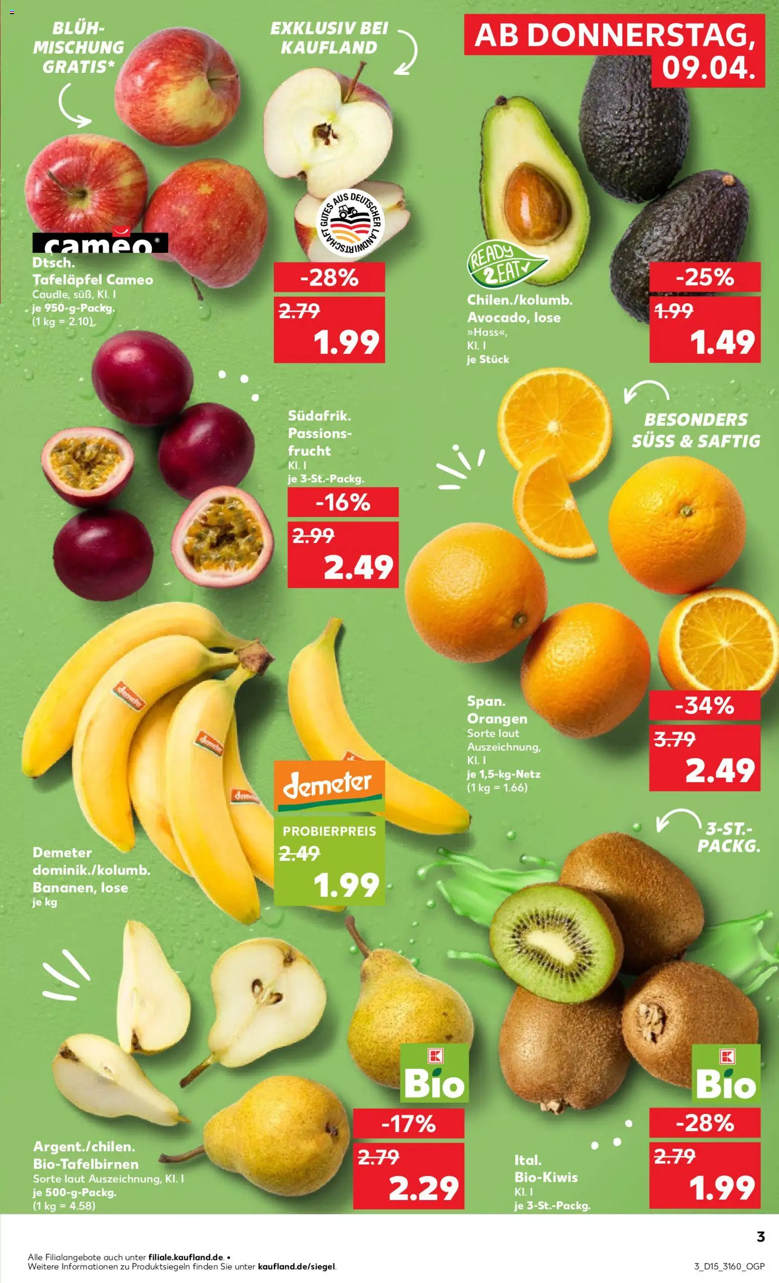 Kaufland Prospekt Berlin	 – gültig ab 09.04.2026 | Seite: 3 | Produkte: Orangen, Avocado, Kiwi