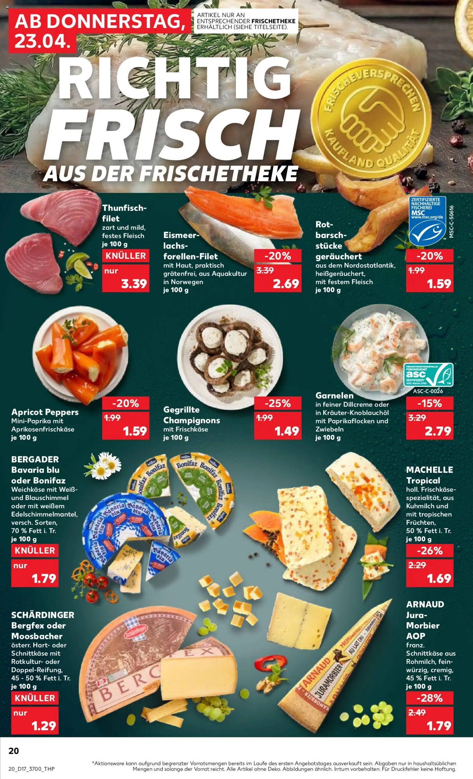 Kaufland Prospekt Rostock	 – gültig ab 23.04.2026 | Seite: 20 | Produkte: Jura, Thunfisch, Garnelen, Fleisch