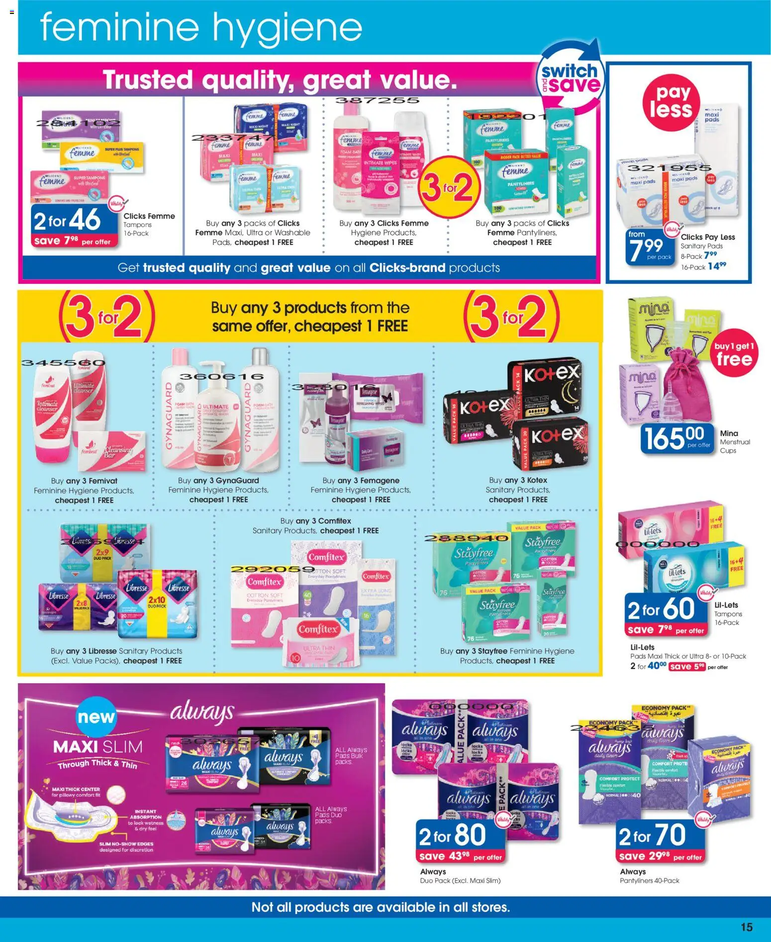 New Clicks catalogue – valid from 17.12.2025 | Page: 15 | Products: Lock, Bath, Pads, Foam