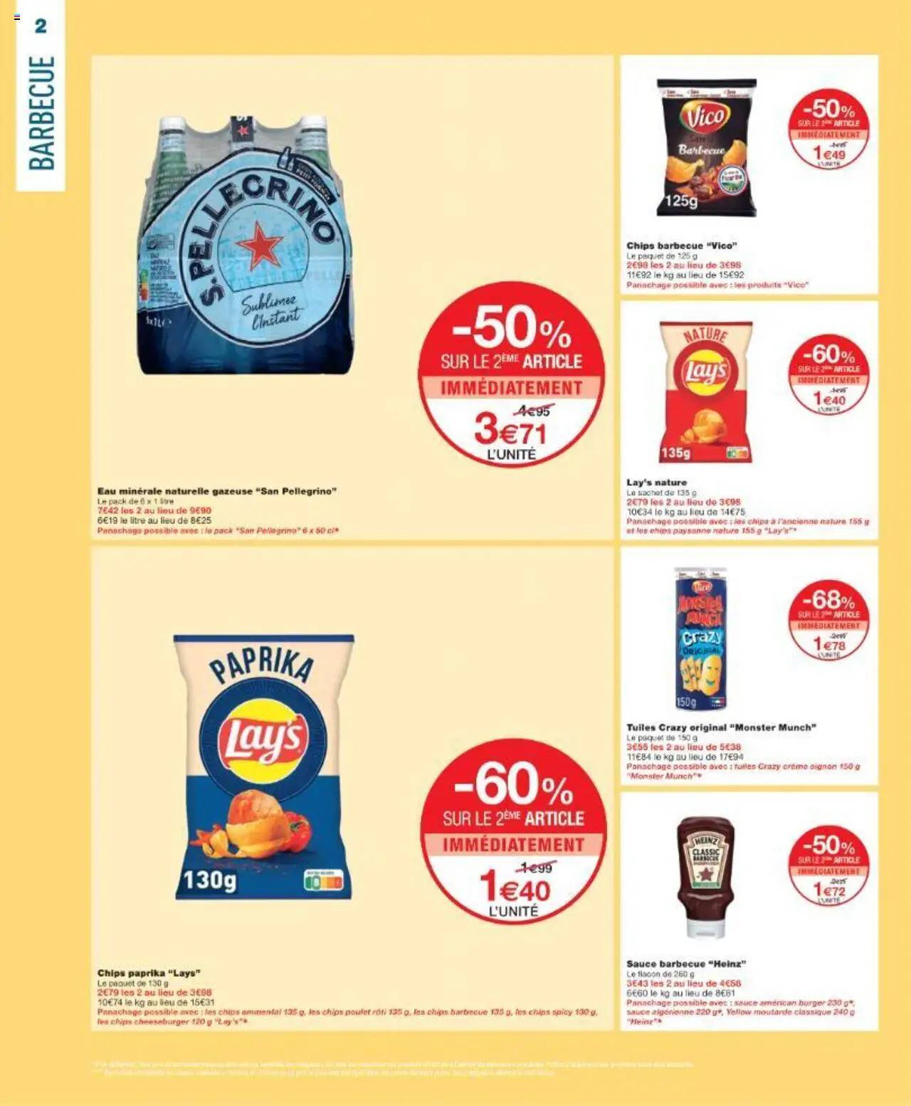  | Page: 2 | Produits: Eau minérale naturelle gazeuse san pellegrino, Oignon, Moutarde, Crème