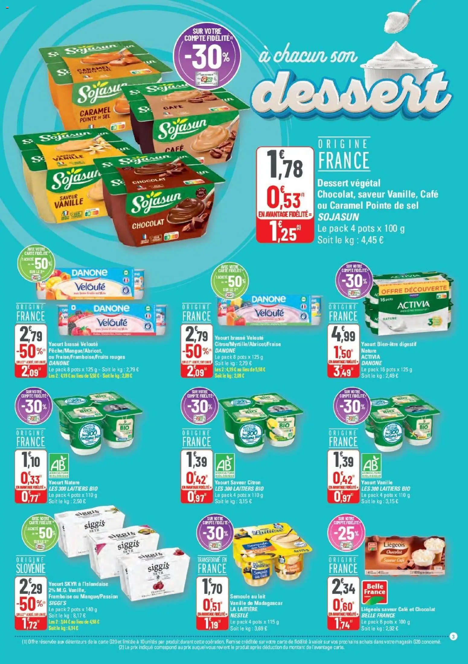 {H1} | Page: 3 | Produits: Citron, Framboise, Sel, Yaourt