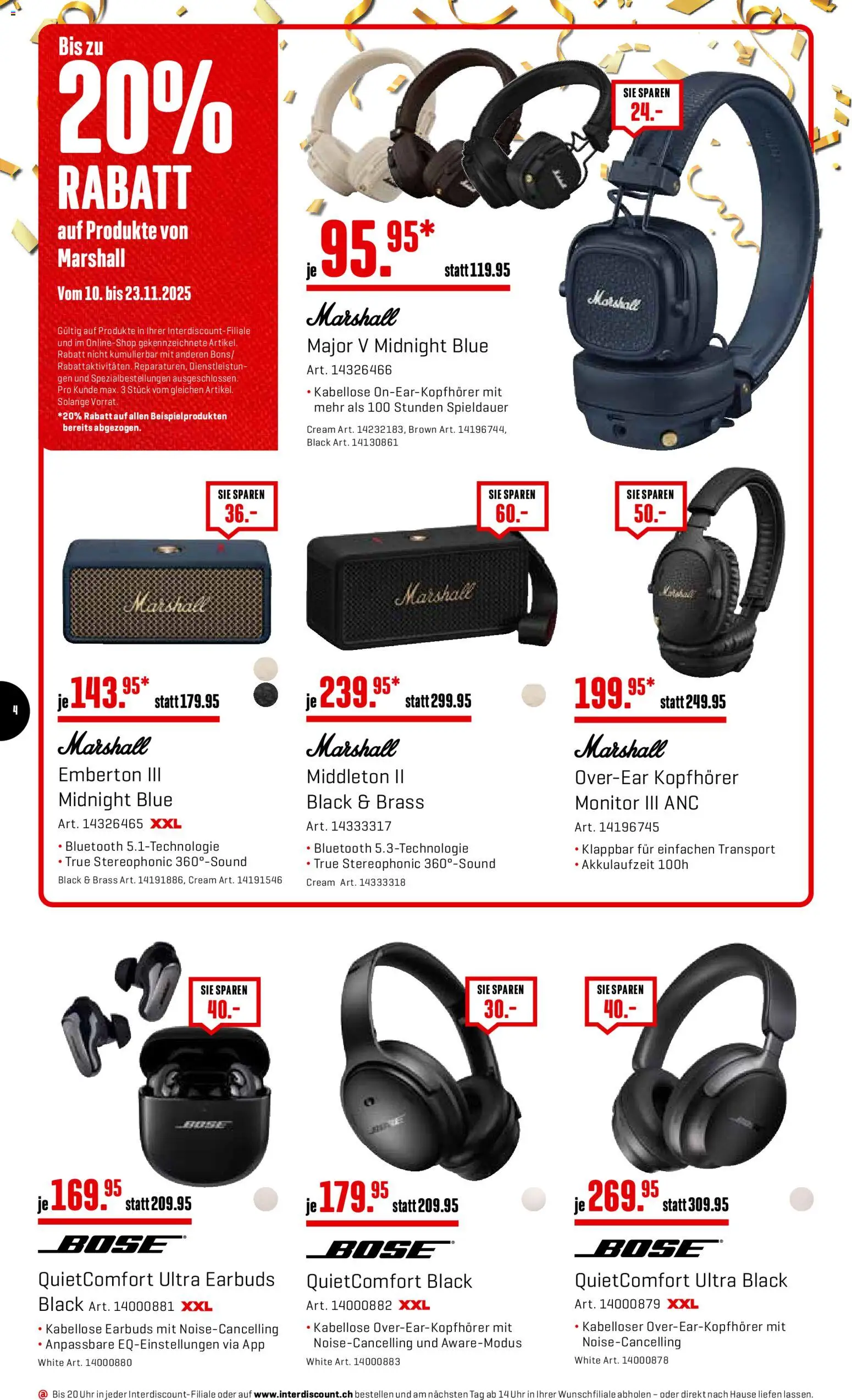 Interdiscount Aktionen – gültig ab 10.11.2025 | Seite: 4 | Produkte: Monitor, Kopfhörer