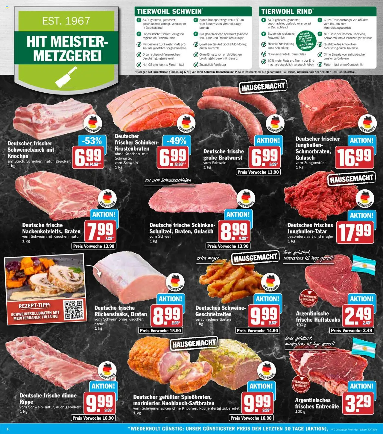 HIT - Bayern – gültig ab 13.10.2025 | Seite: 4 | Produkte: Krustenbraten, Entrecote, Gulasch, Schinken